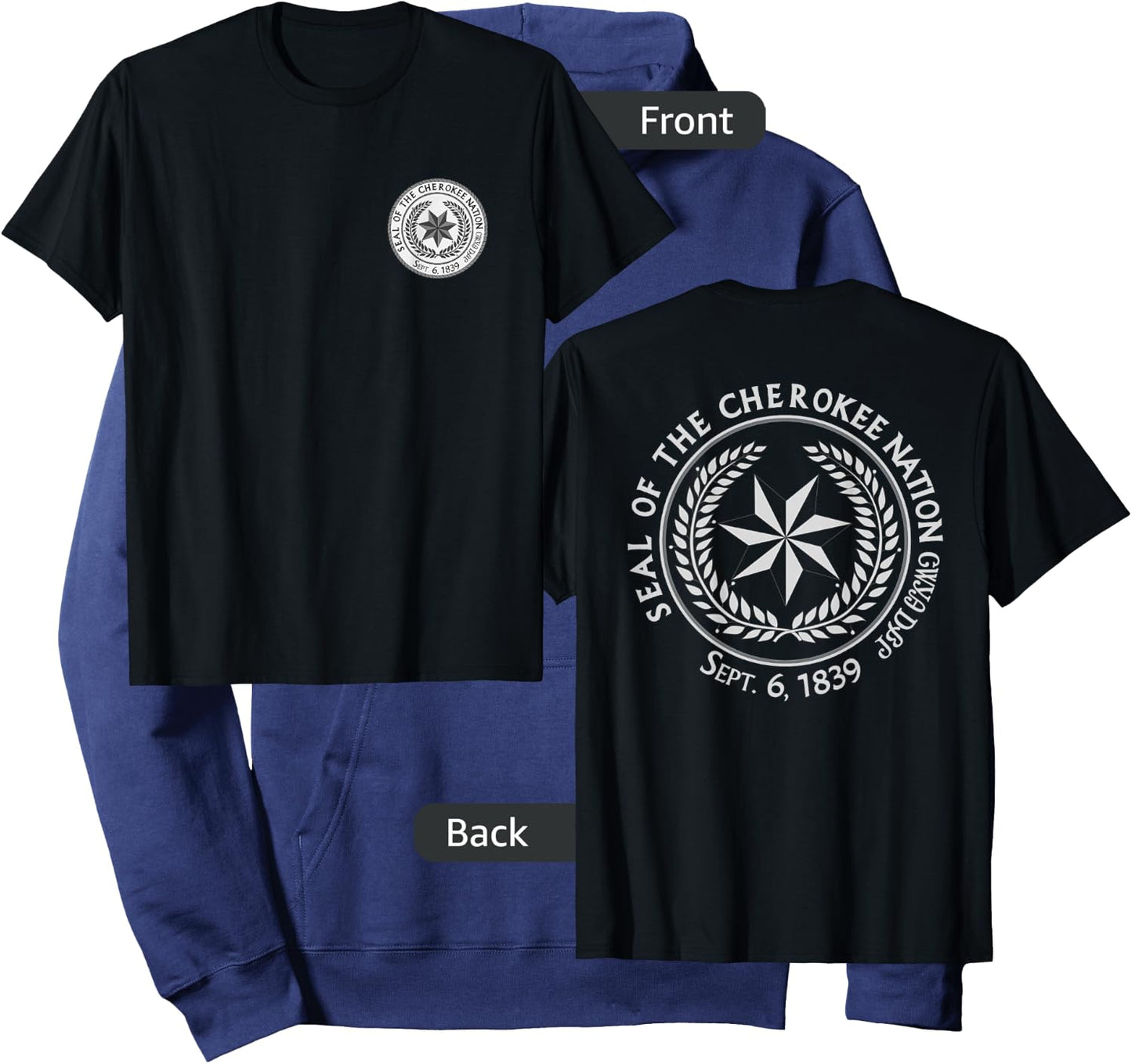 Cherokee Nation Seal Native American Indian Hoodie - Hoodie | Navy