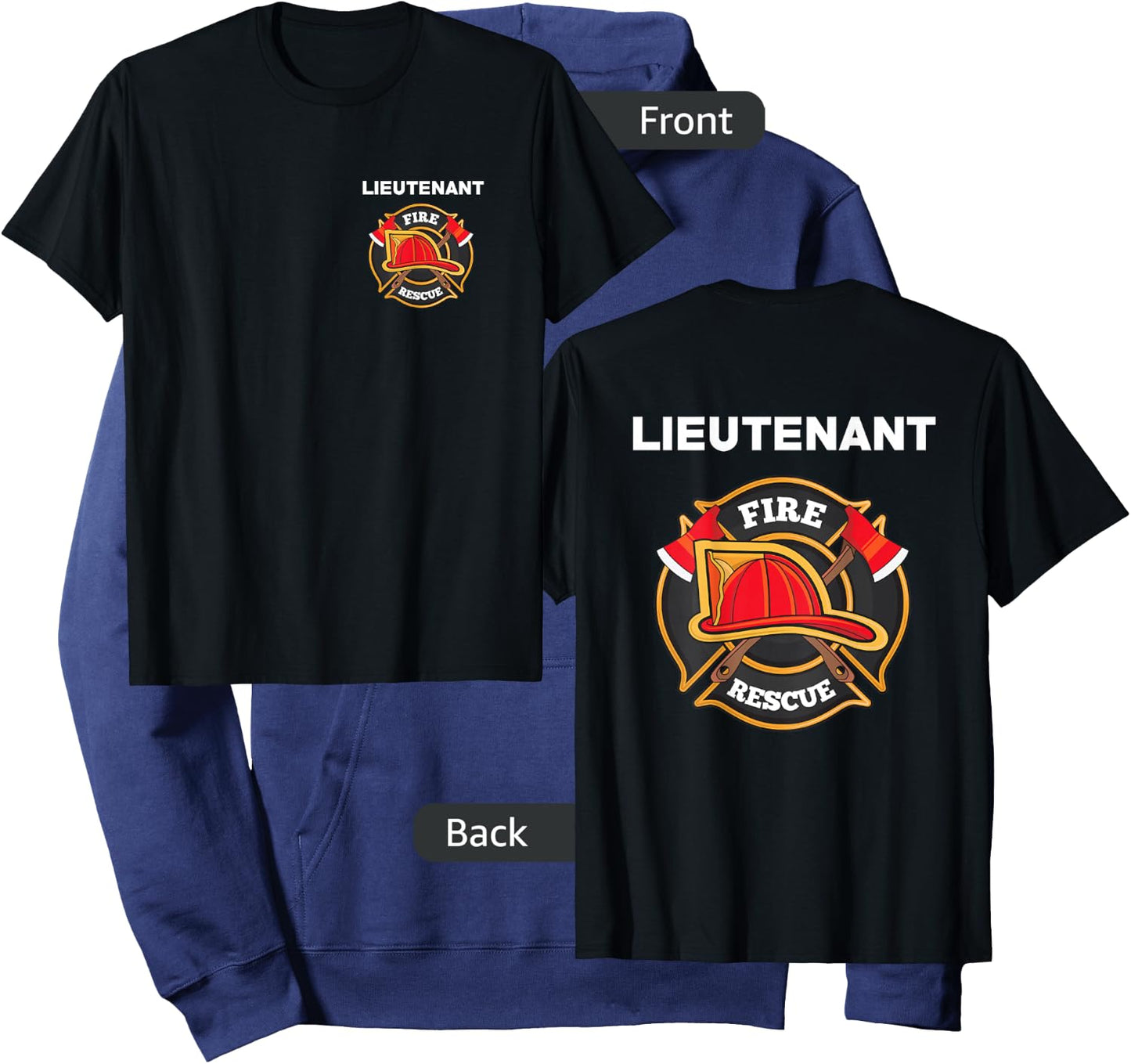 Yay! Thin Red Line Shirts Fire Rescue Lieutenant Department for Firefighters Hoodie - Hoodie | Navy