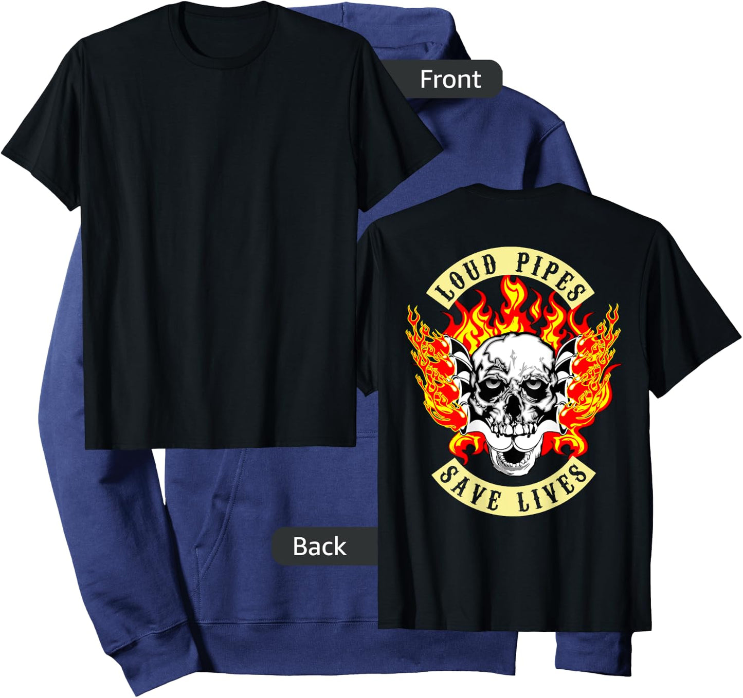 Loud Pipes Save lives Biker Christmas Gift Shirt Hoodie - Hoodie | Navy