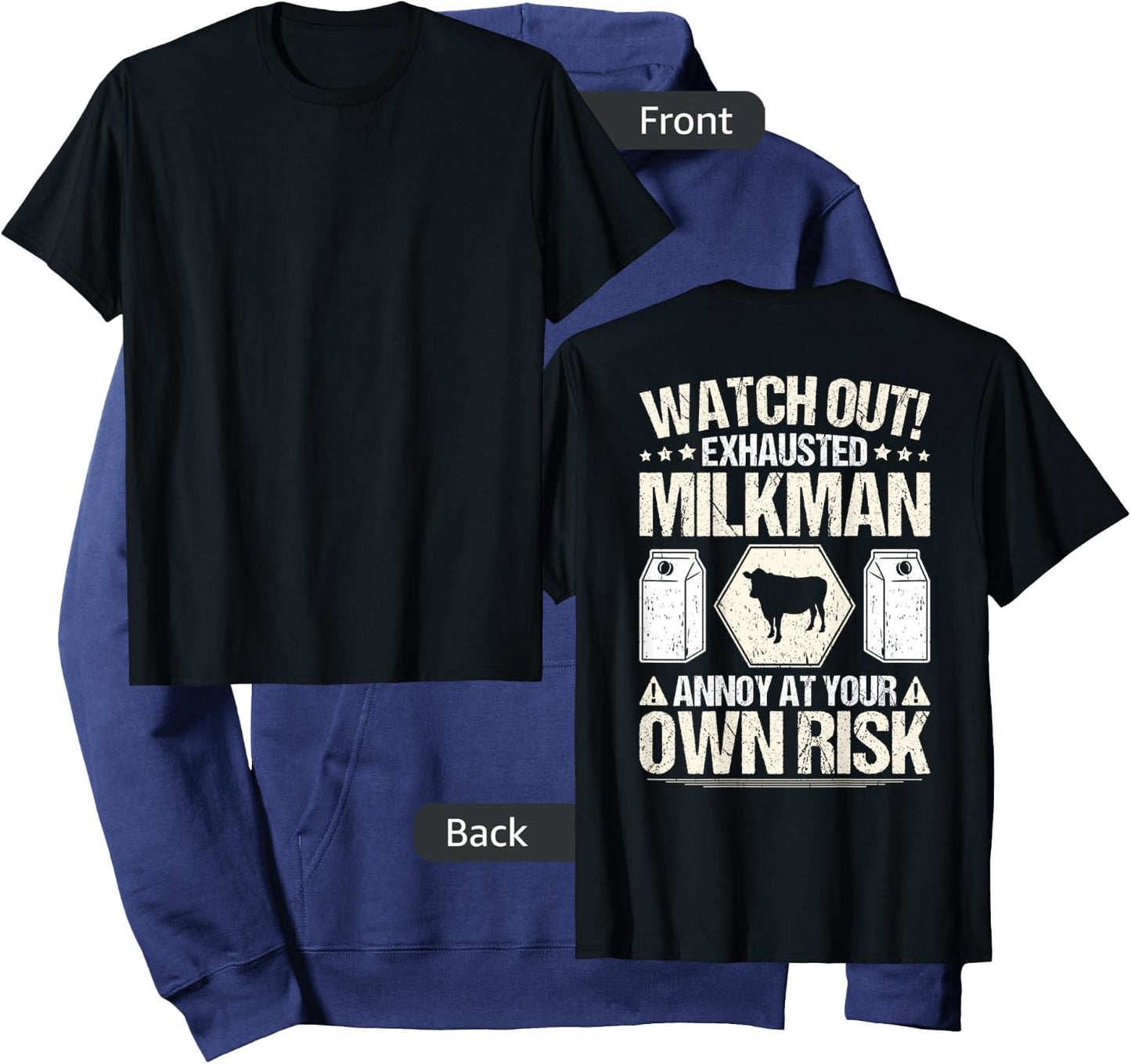 Milkman Cow Milk Delivery Dairy Own Risk Milkman Hoodie - Hoodie | Navy