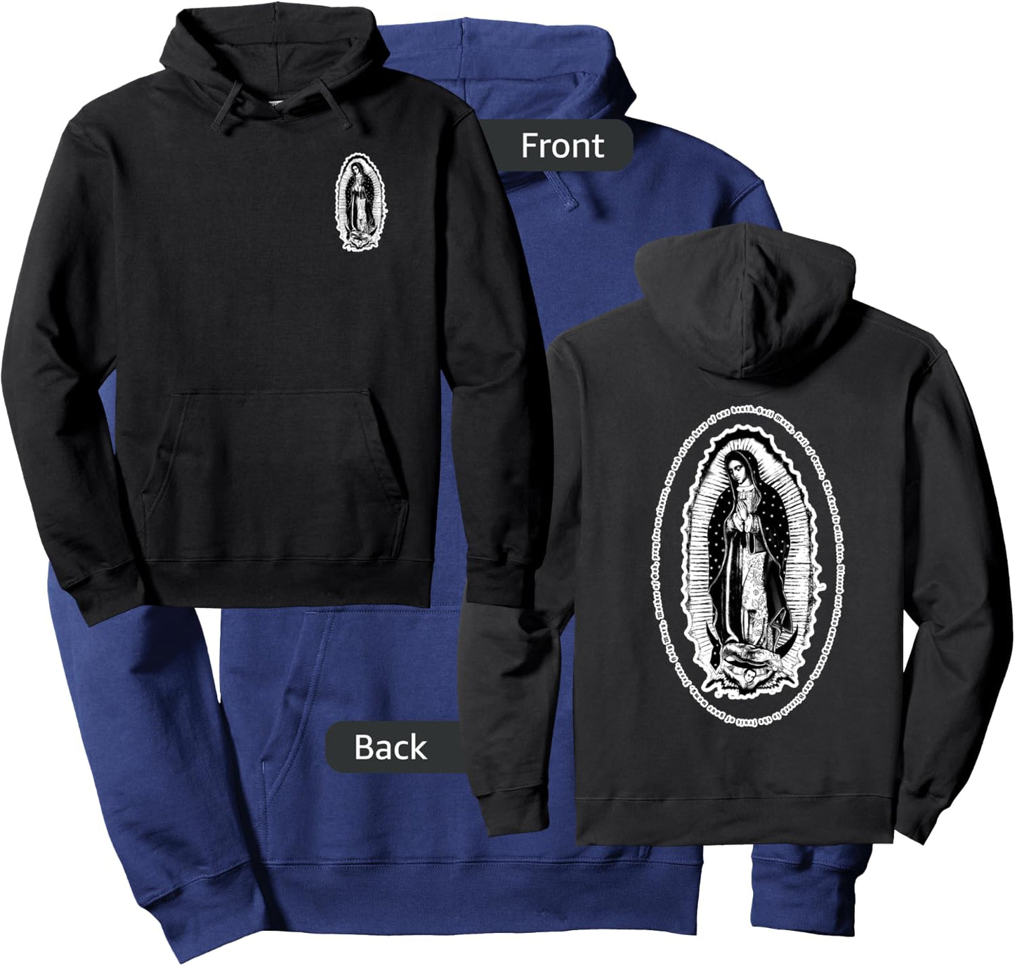 Hail Mary, Virgen de Guadalupe Hoodie - Hoodie | Navy