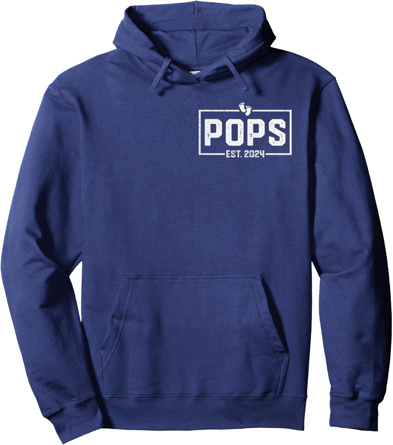 Pops Est. 2024 Pops 2024 Logo New Grandpa Fathers Day Hoodie - Hoodie | Navy