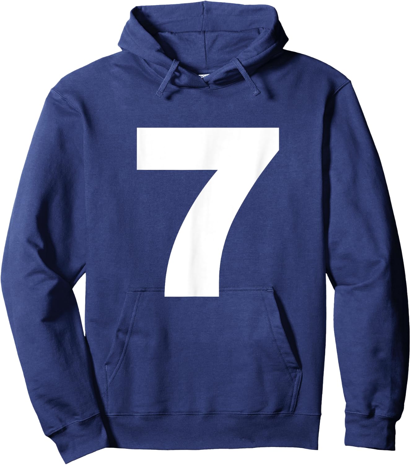 Bold Number Seven 7 - Big Font Symbol Character Figure Hoodie - Hoodie | Navy