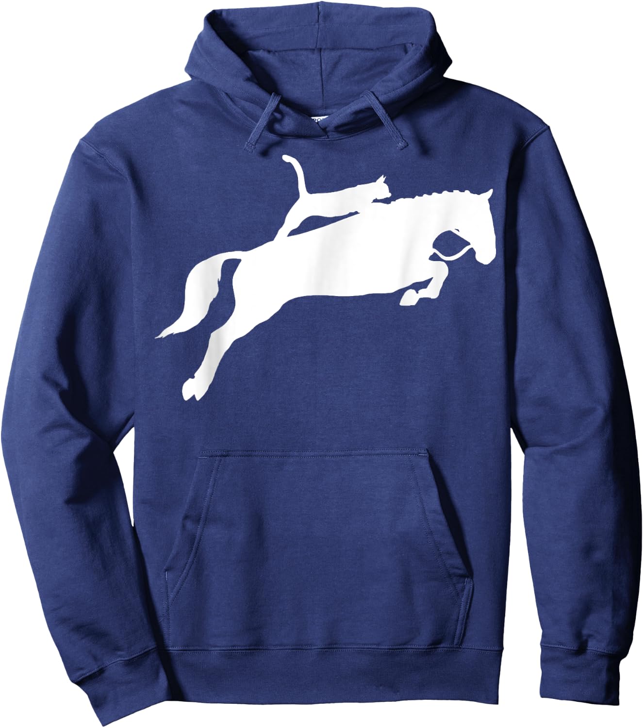Horseback Riding Cat Funny Cat Horse Gift Men Women Hoodie - Hoodie | Navy