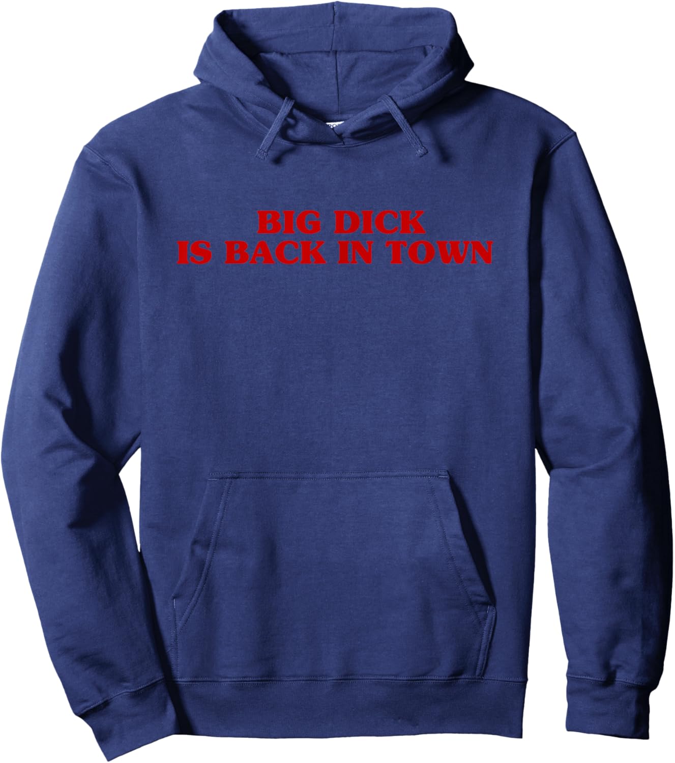 Big Dick Is Back In Town Aesthetic Sarcastic Joke , Black, S Hoodie - Hoodie | Navy