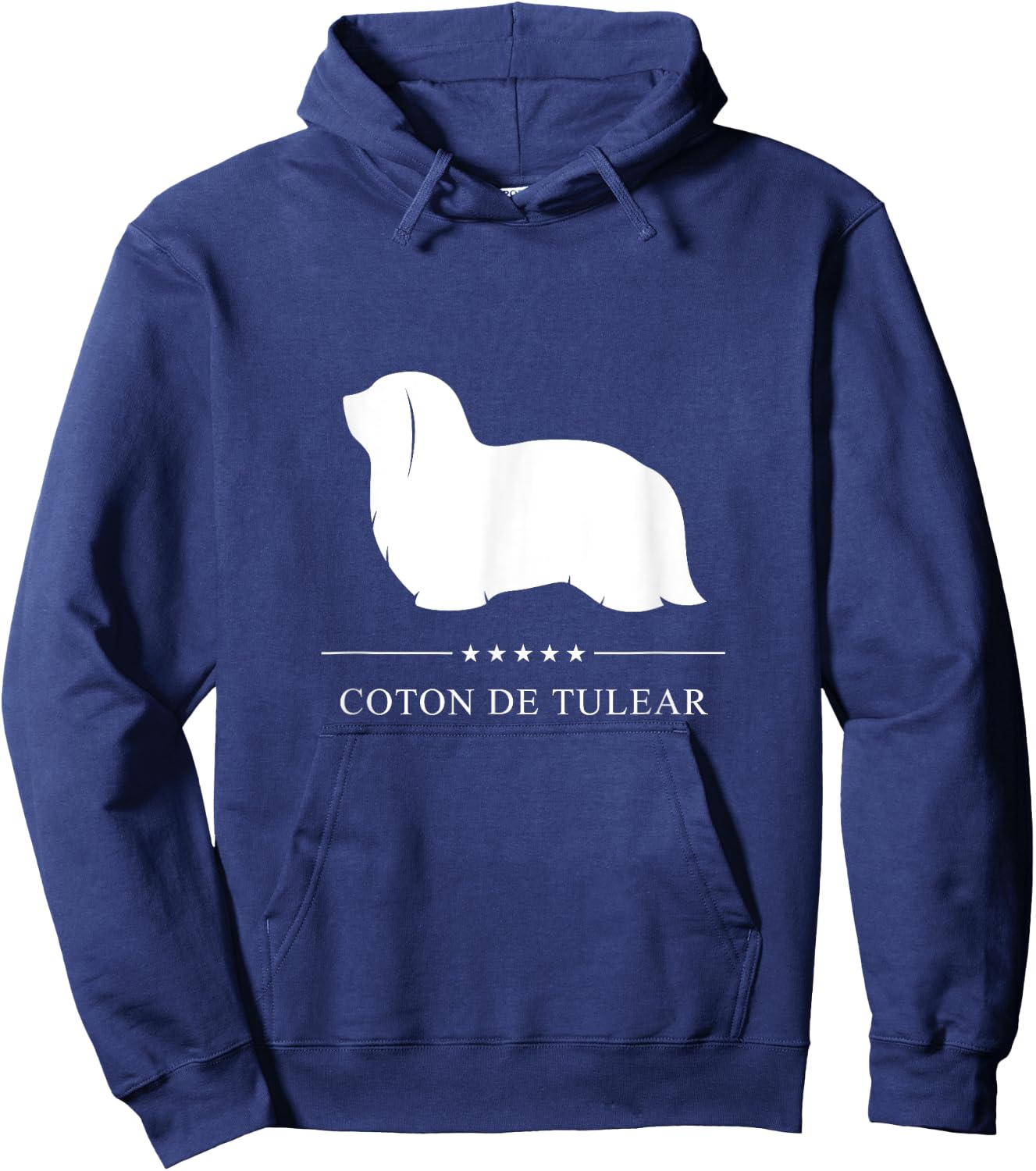 Coton de Tulear Dog White Silhouette Women Girls Kids Hoodie - Hoodie | Navy