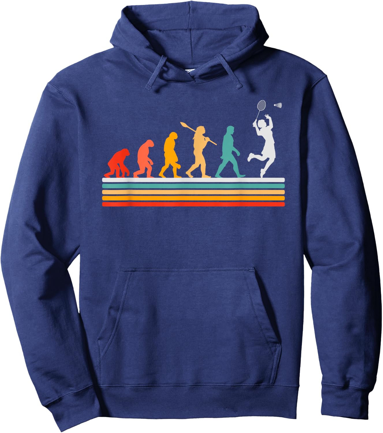 Evolution De L'homme Joueur De Badminton Hoodie - Hoodie | Navy