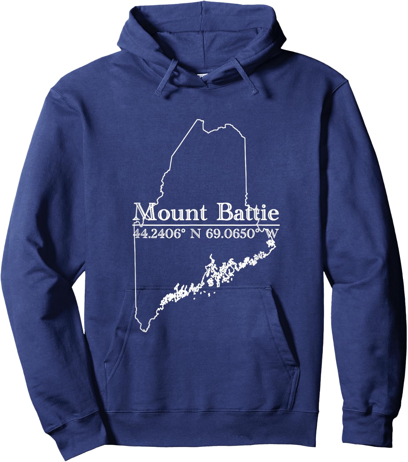 Mount Battie Camden Maine Coordinates Hoodie - Hoodie | Navy