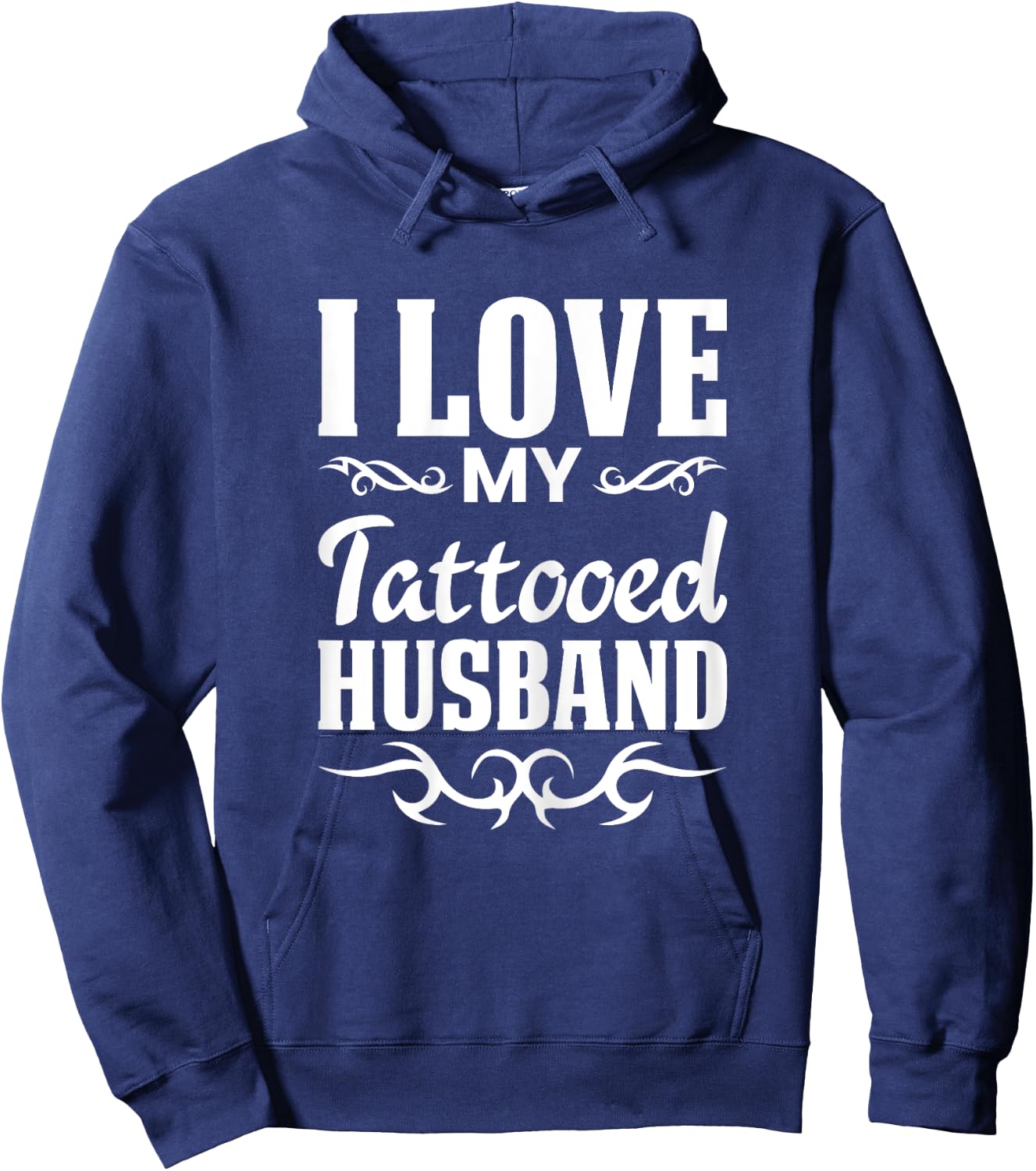 I Love My Tattooed Husband Inked Tattoo & T Shirt Design Hoodie - Hoodie | Navy