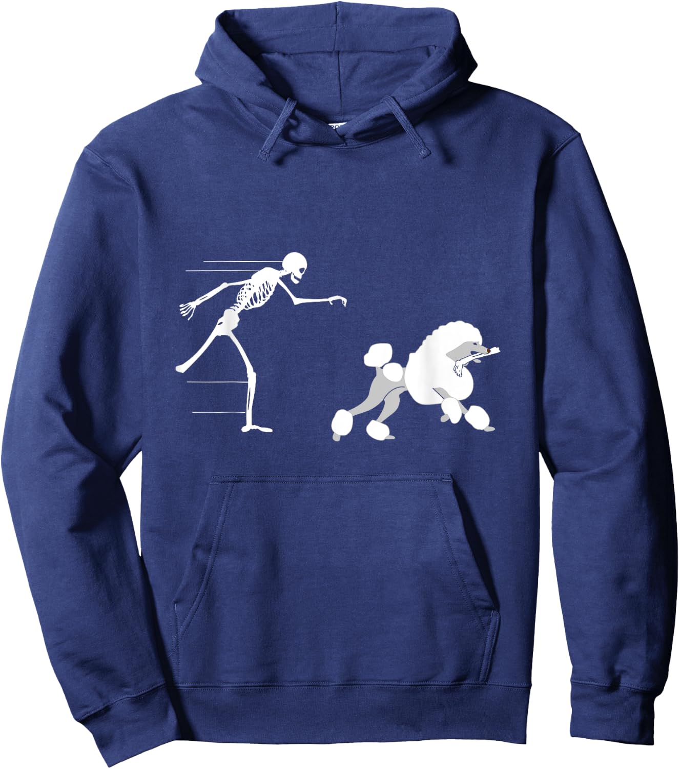 Funny Halloween Skeleton Leg Poodle Hoodie - Hoodie | Navy