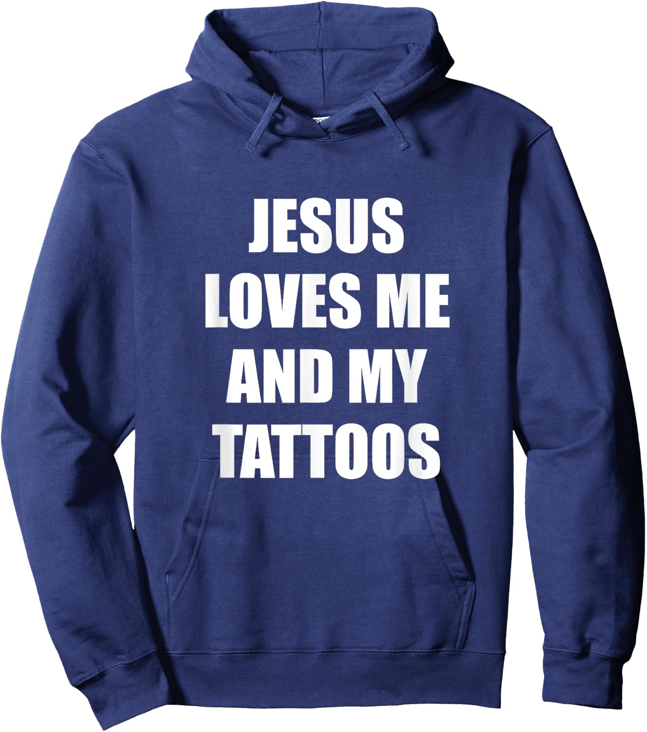 Jesus Loves Me And My Tattoos Hoodie - Hoodie | Navy