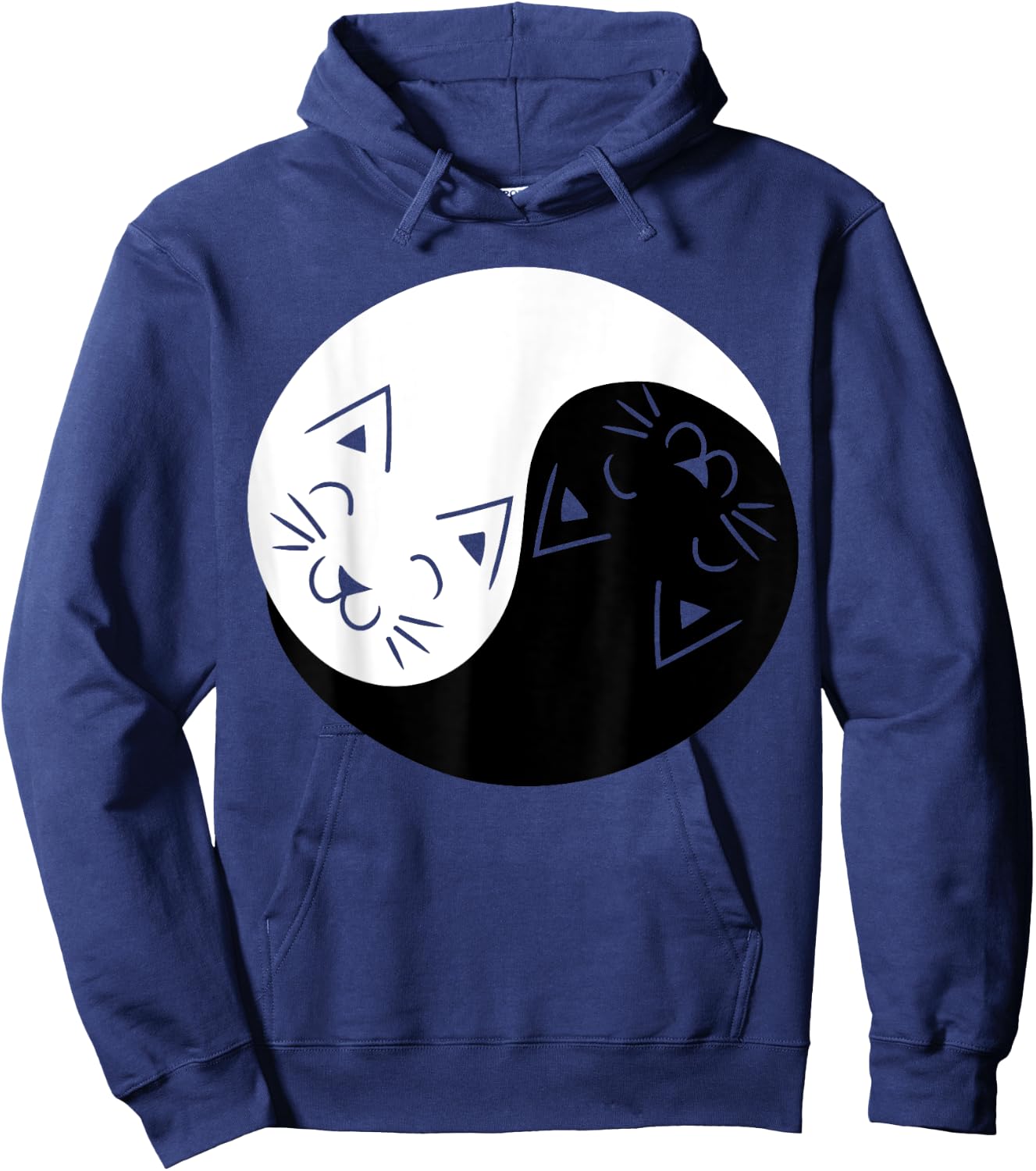 Yin and Yang Cats Shirt | Funny Cat Animal Women Kids Hoodie - Hoodie | Navy