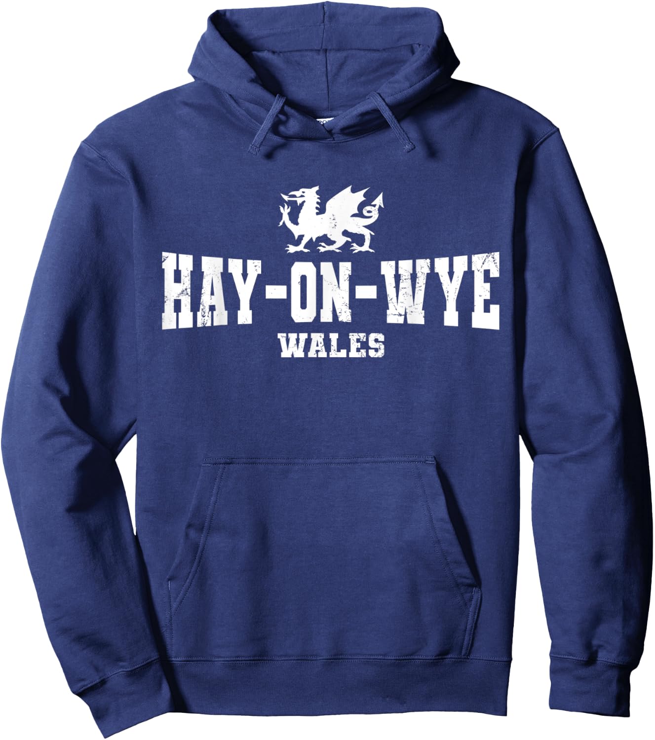 Hay-on-Wye Wales Welsh Dragon Flag Cymru Hoodie - Hoodie | Navy