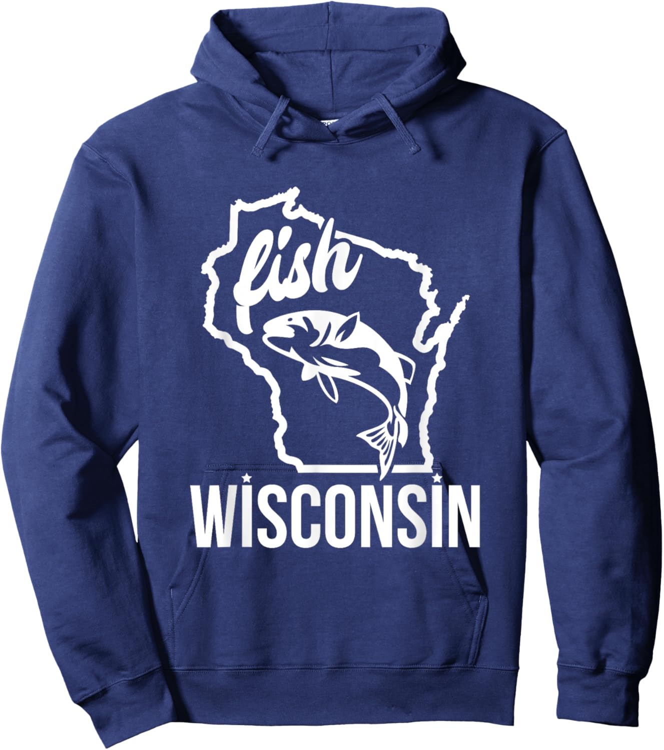 Fish Wisconsin Fishing Lover Hoodie - Hoodie | Navy