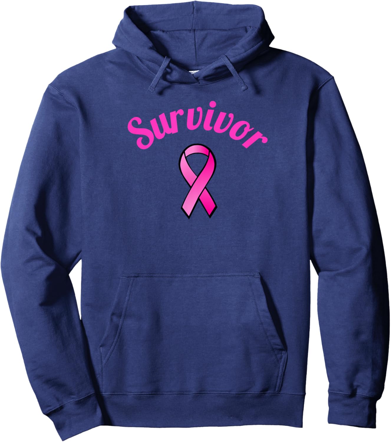 Breast Cancer Awareness Pink Ribbon Survivor Gift Design Hoodie - Hoodie | Navy