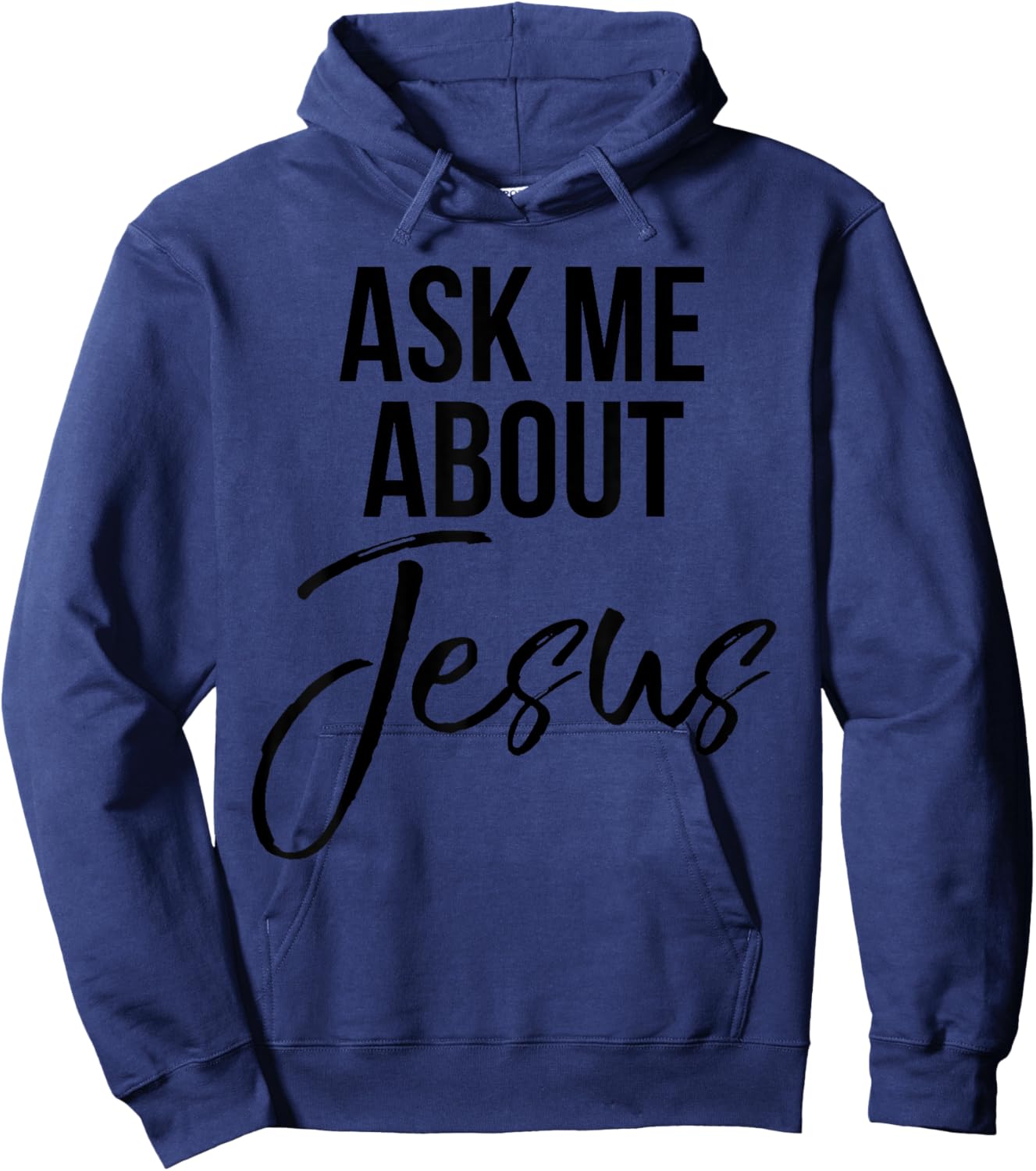 Ask Me About Jesus Shirt Vintage Faith Christian God Hoodie - Hoodie | Navy