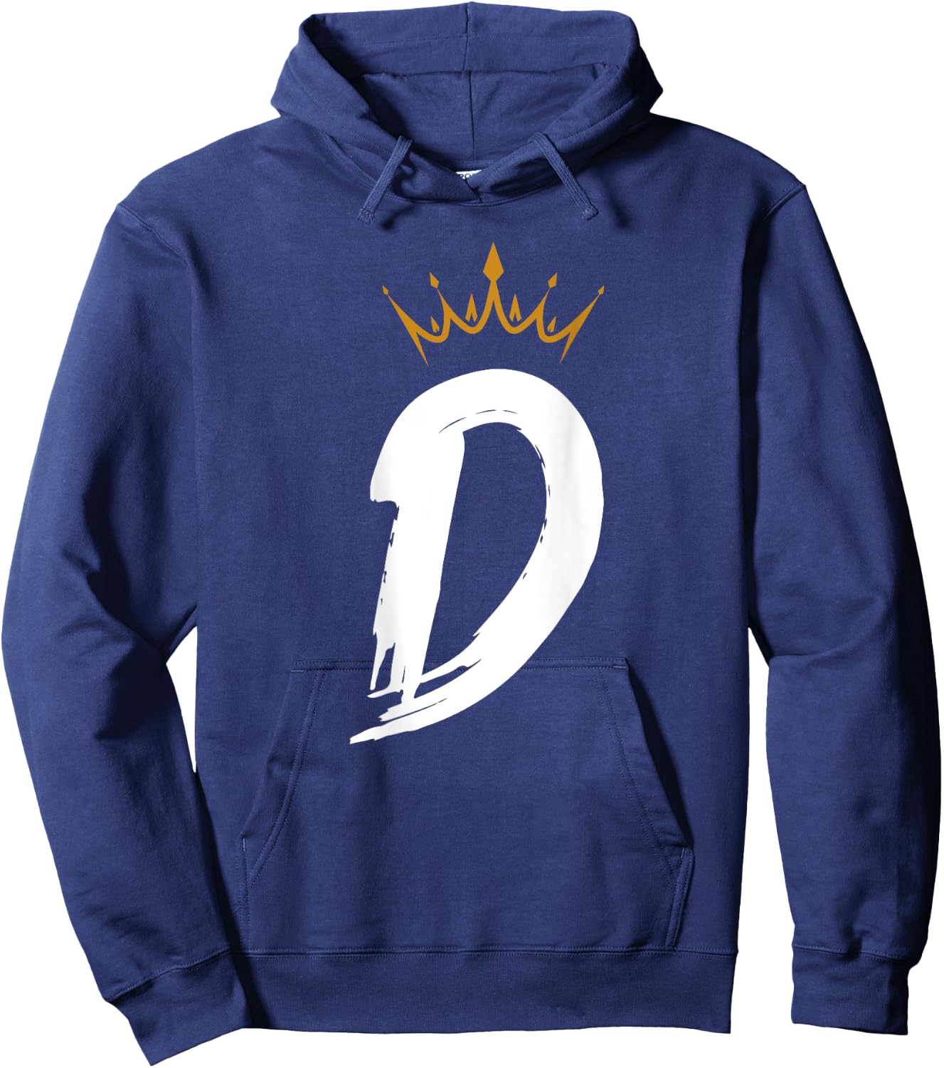 Queen King Letter D - BACKSIDE Letter With Crown Alphabet Hoodie - Hoodie | Navy