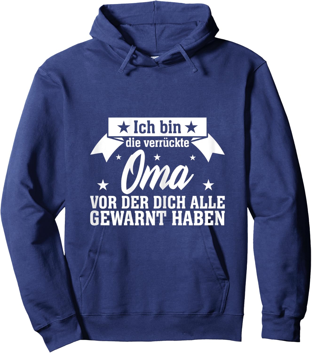 Ich Bin Die Verrückte Oma Für Großmütter Muttertag , Damen, Schwarz, XS, Kurzarm, U-Ausschnitt, Polyester 100%, Humorvoll, Muttertag Hoodie - Hoodie | Navy