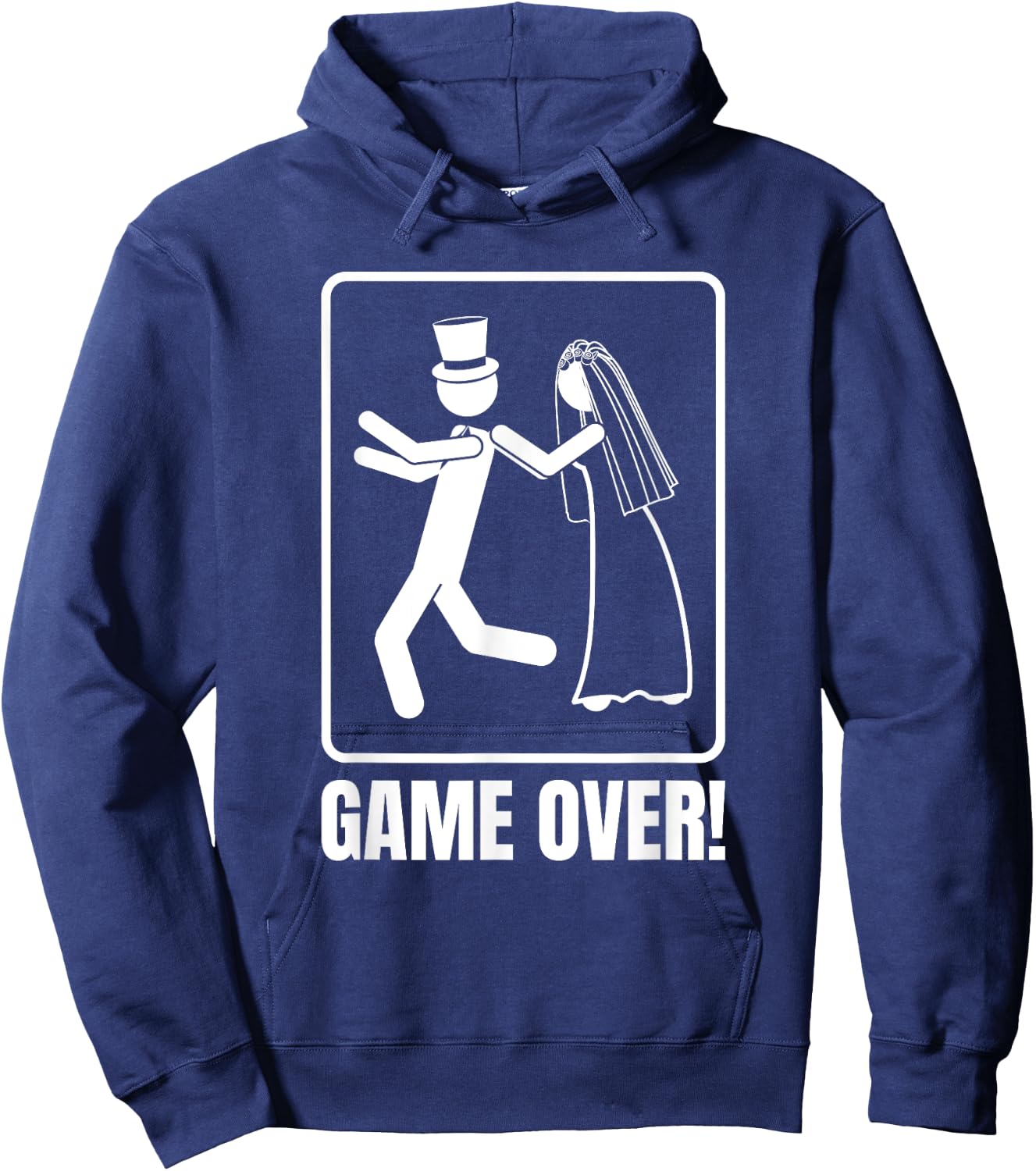 Groom Groom Stag Party GAME OVER , Black, S Hoodie - Hoodie | Navy