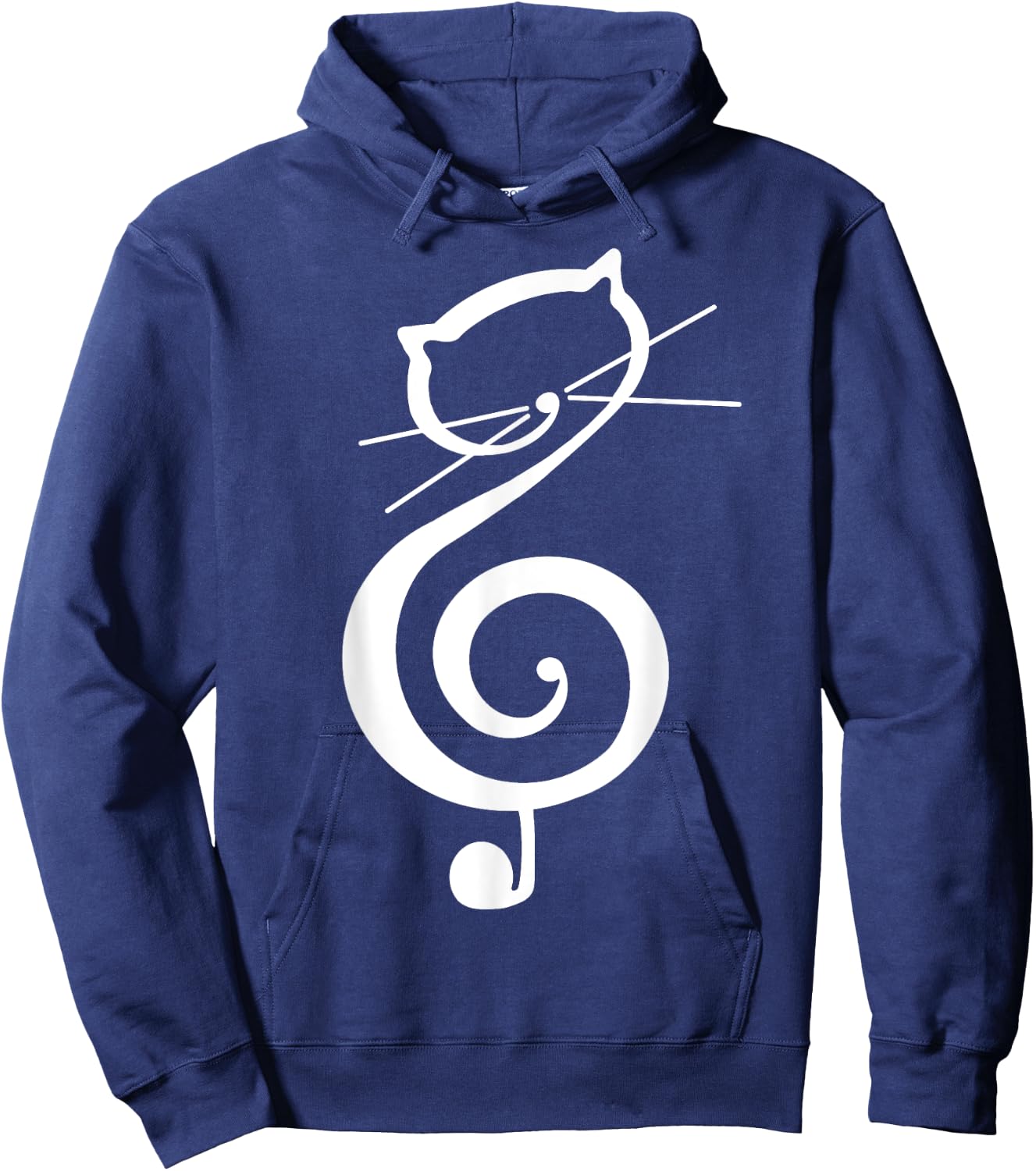 Cat Kitty Treble Music Clef Funny Cat Music Notes Women Men Hoodie - Hoodie | Navy