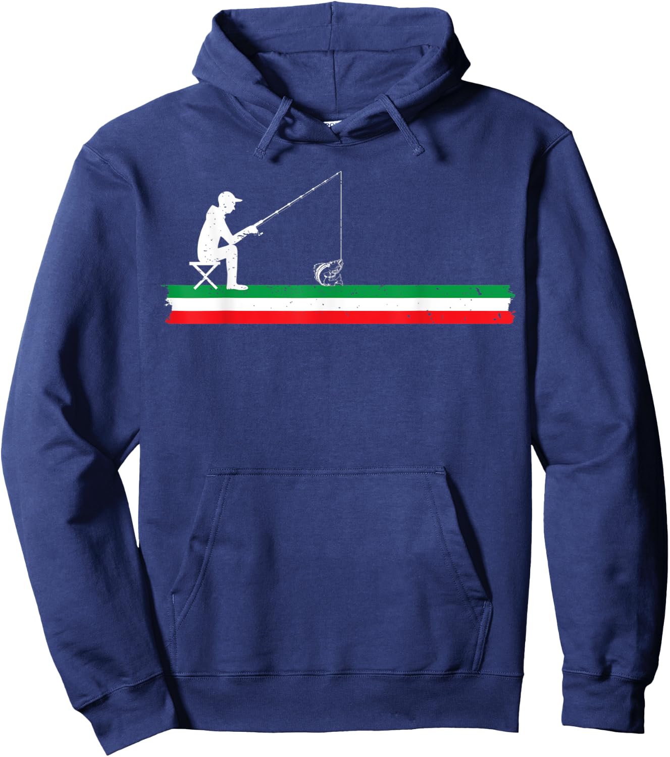 Proud Italian Fisherman Italy Flag Italian Walleye Fishing Hoodie - Hoodie | Navy