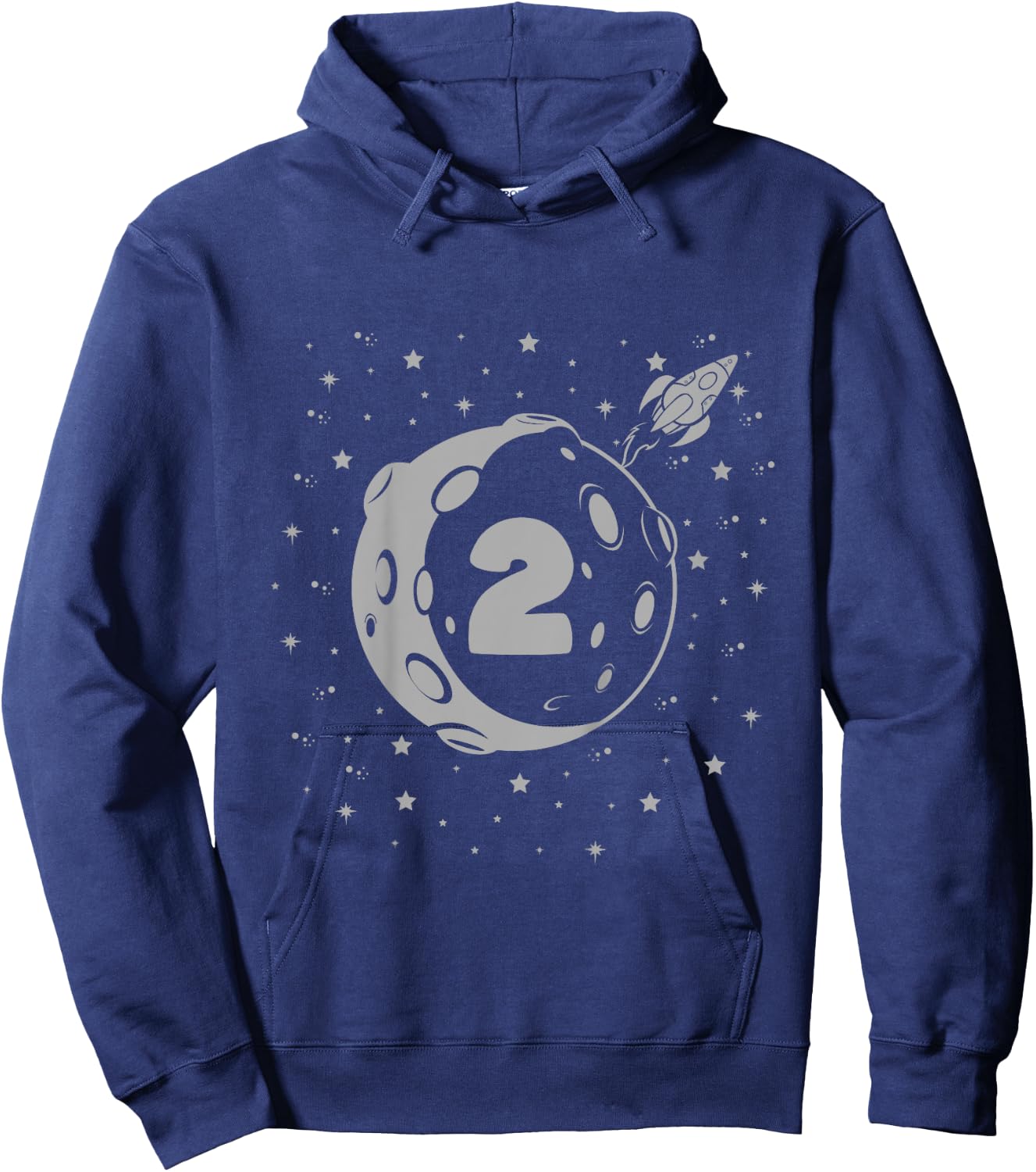 Kids TWO THE MOON Shirt SPACE BIRTHDAY 2nd Birthday Boy Gift Hoodie - Hoodie | Navy