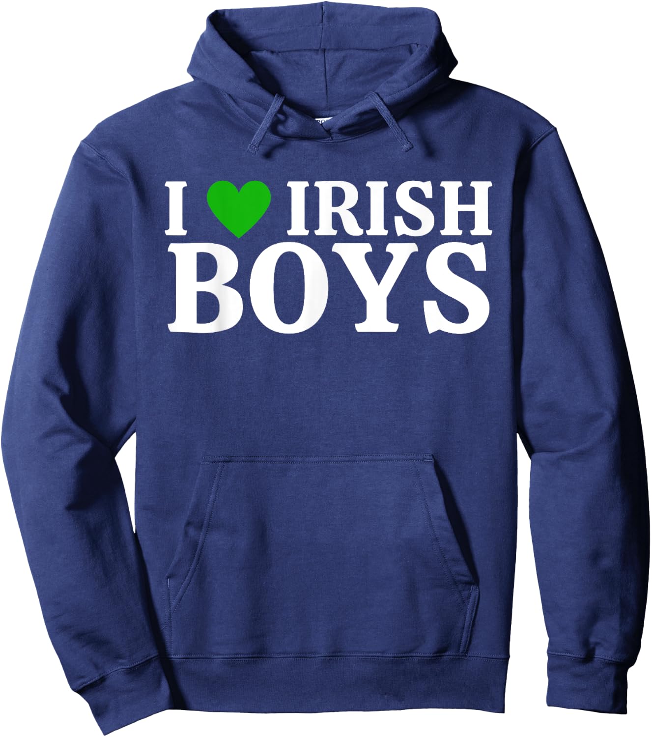Funny I Love Irish Boys I Green Heart British Boys Ireland Hoodie - Hoodie | Navy
