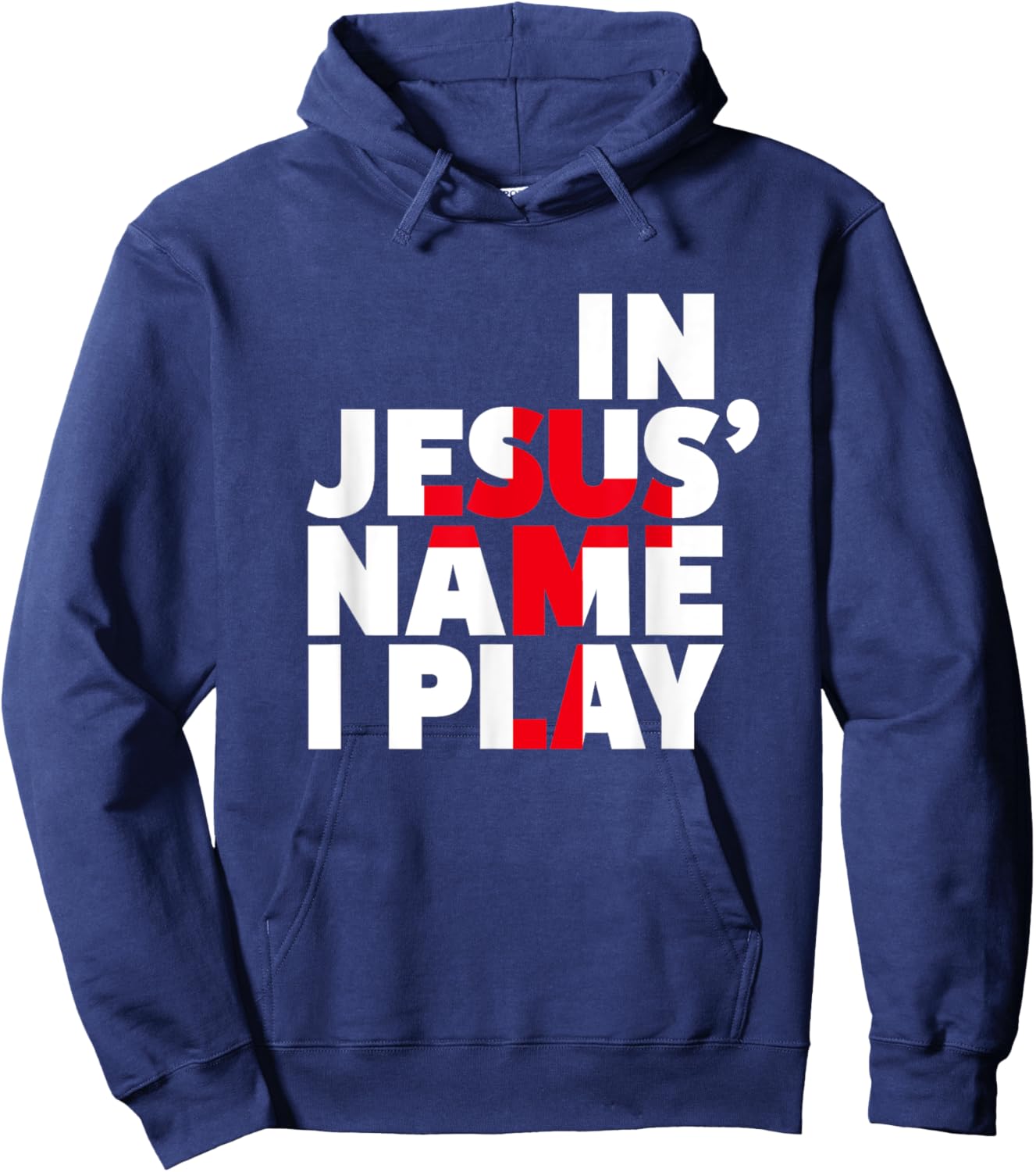 Christian Athlete Sports Shirts - In Jesus Name I Play Shirt Hoodie - Hoodie | Navy