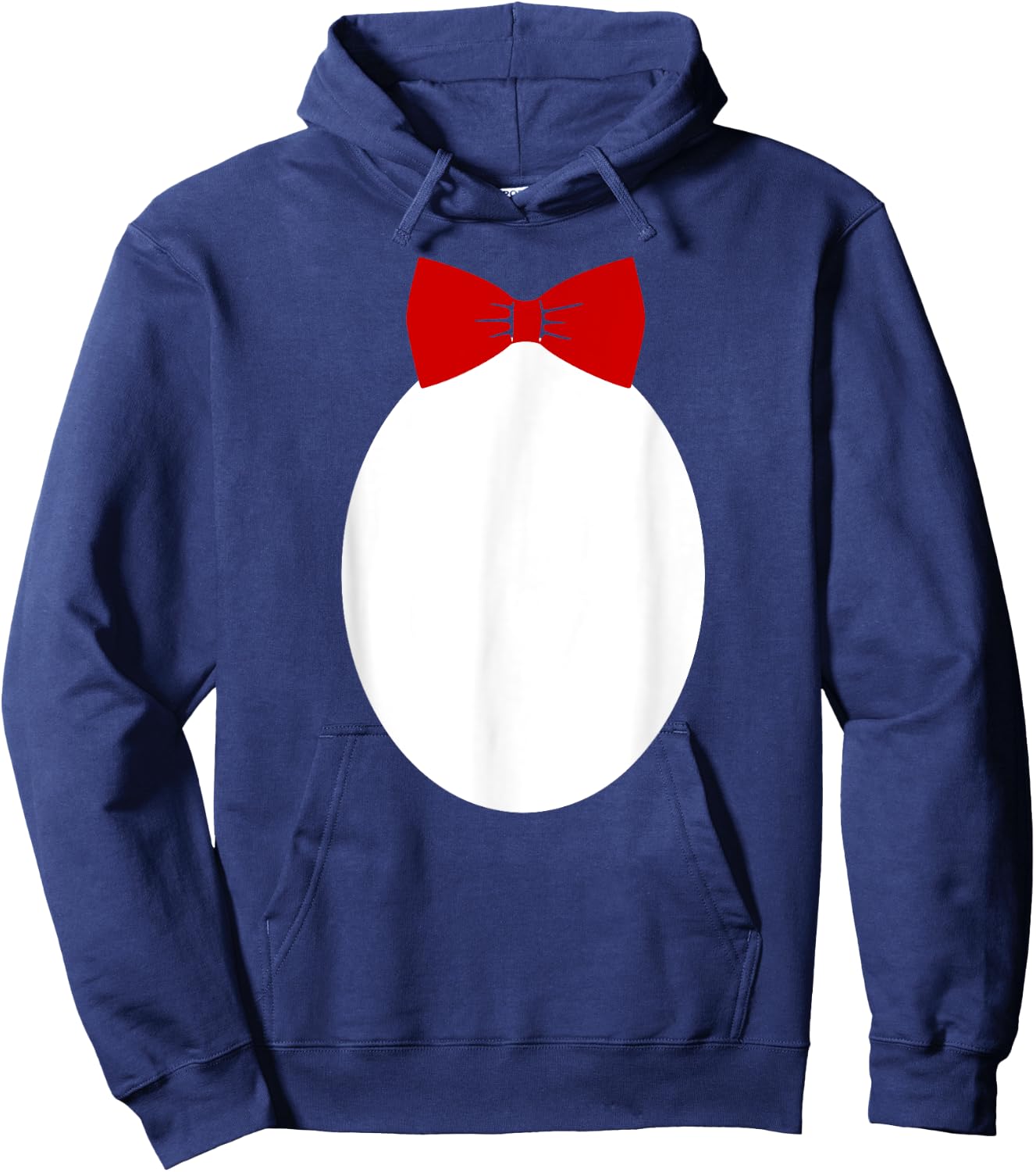 Cute Penguin Belly With Bow Tie Hoodie - Hoodie | Navy
