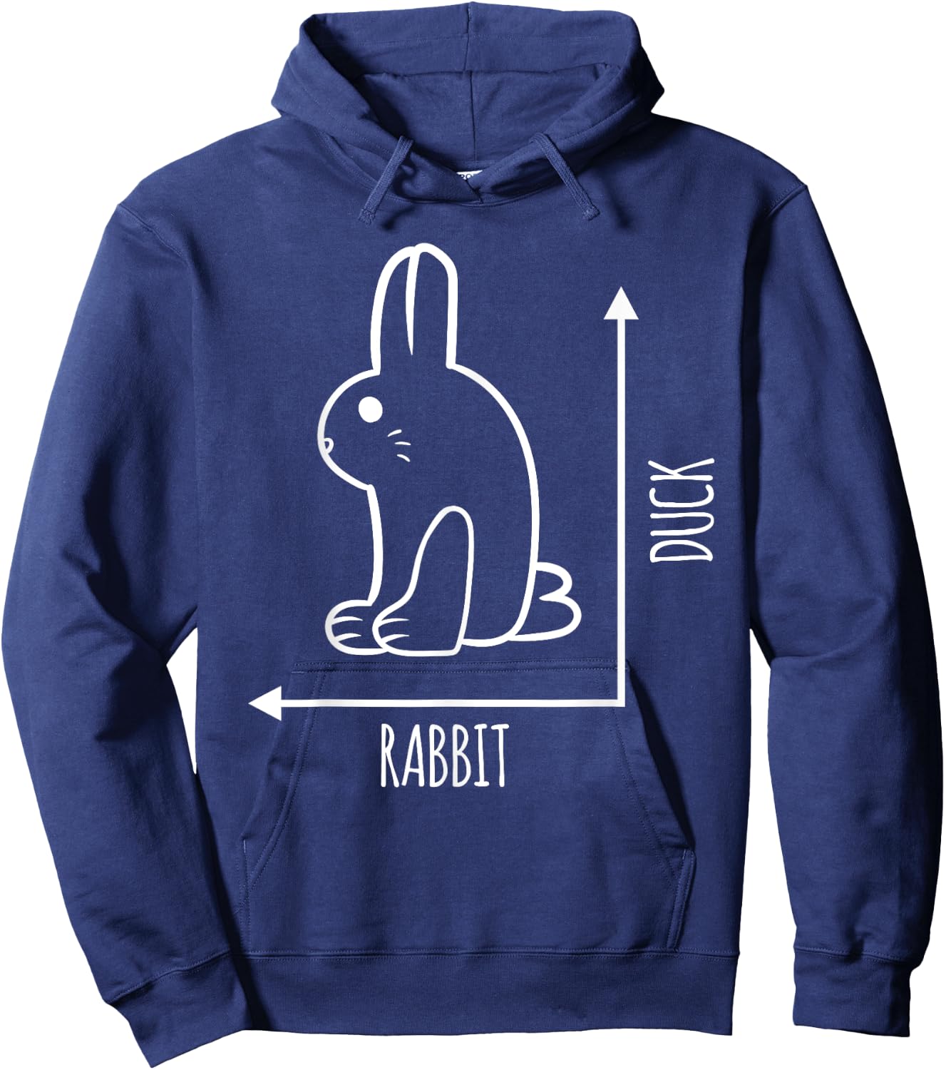 Funny Rabbit Duck Graph Rabbit Bird Animal Lover Hoodie - Hoodie | Navy