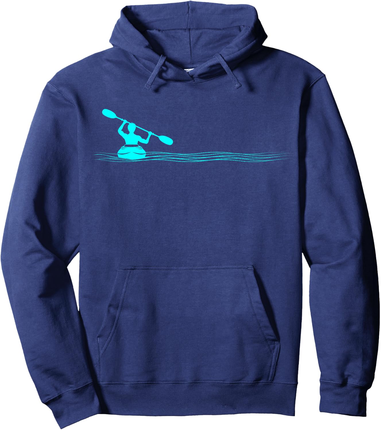 Kayak Driving Minimalist Kayaker , black, S Hoodie - Hoodie | Navy