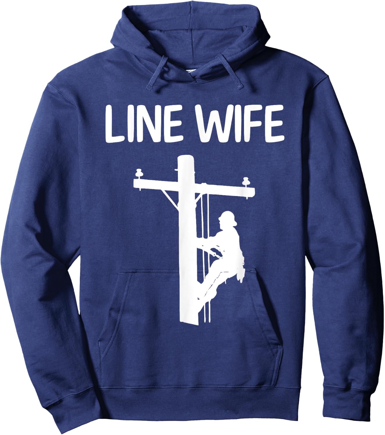 Cool Lineman Wife Girls Electrician Linemen Fiance Hoodie - Hoodie | Navy