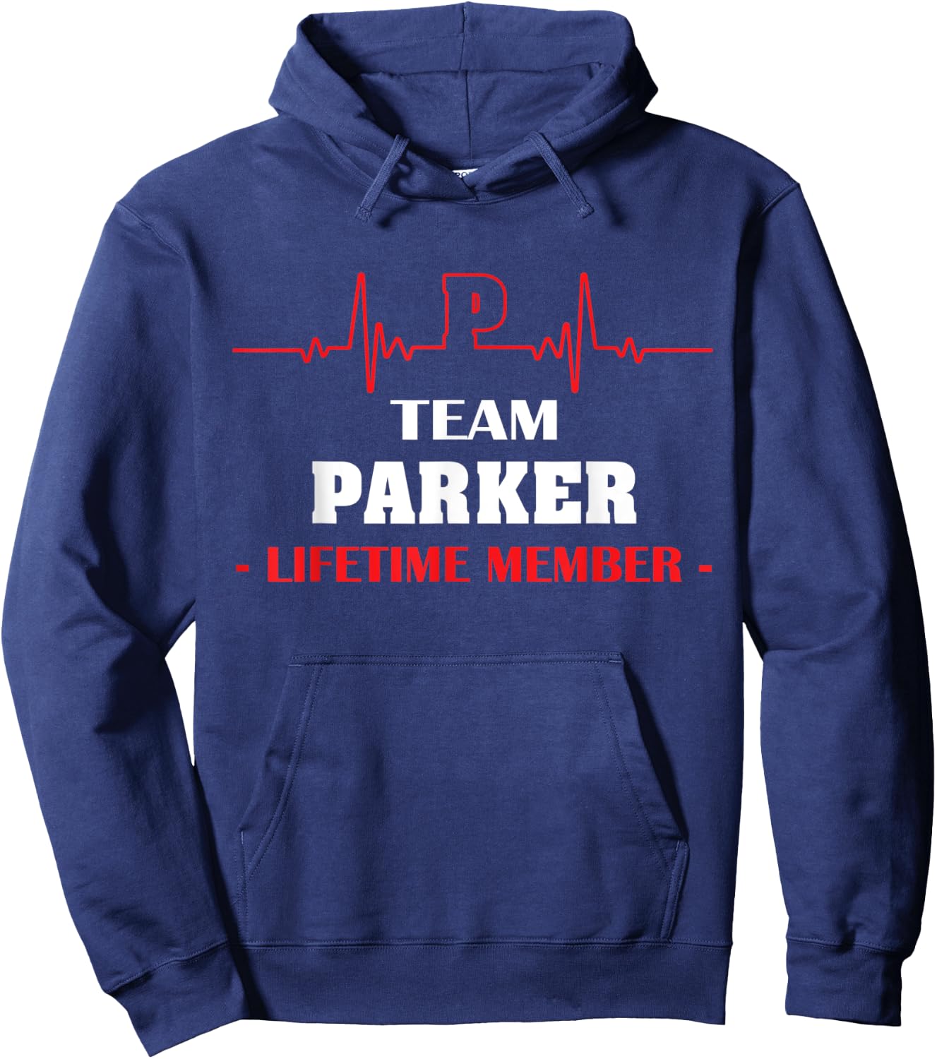 Team PARKER lifetime member name shirt father's day hearbeat Hoodie - Hoodie | Navy
