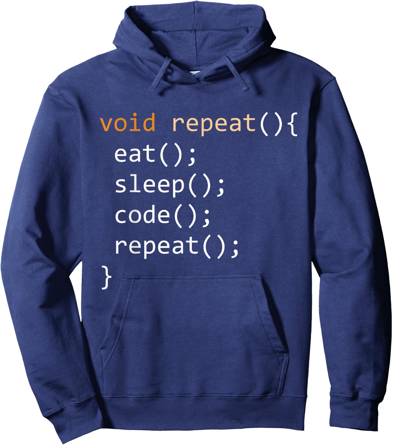 Funny Coding Shirt - Java Recursive Eat Code Sleep Repeat Hoodie - Hoodie | Navy