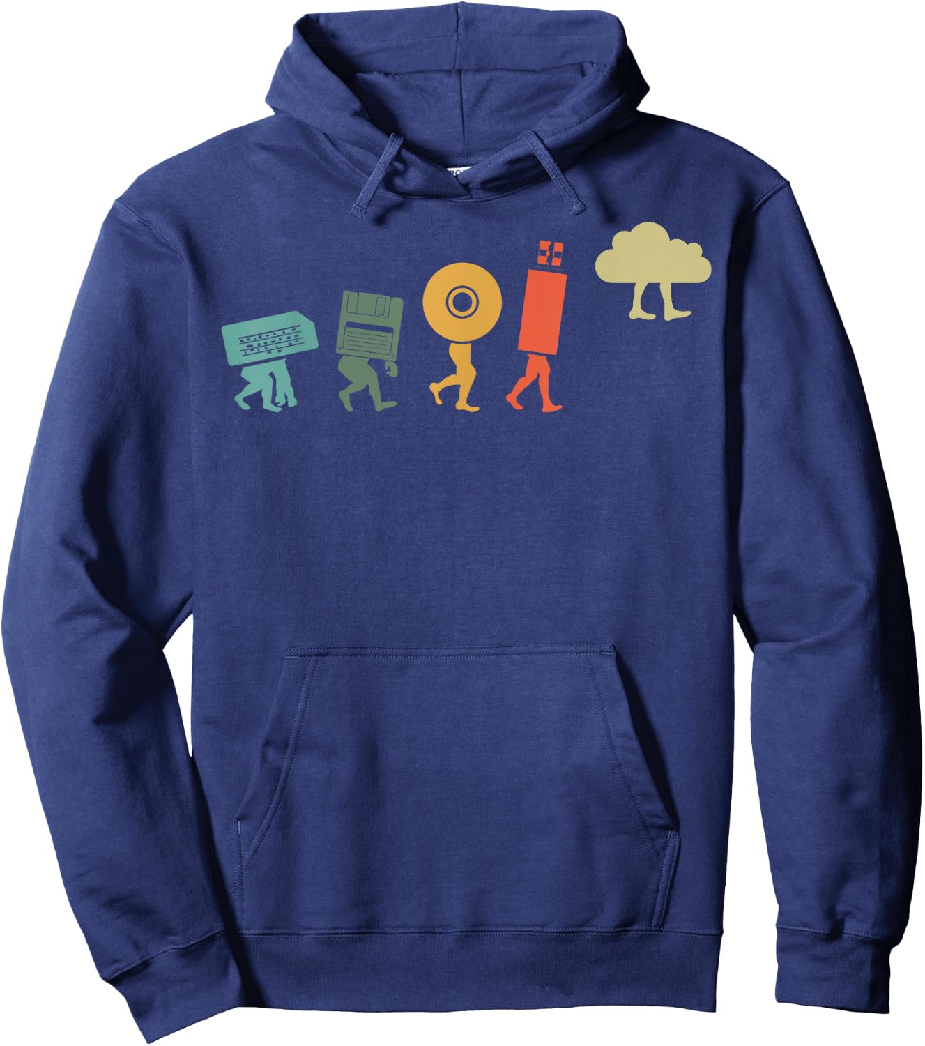 Retro Evolution Of Cloud Computing - Cloud Developer Hoodie - Hoodie | Navy