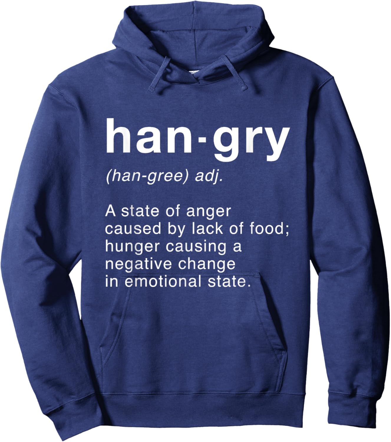 Hangry Funny Hungry Angry Hoodie - Hoodie | Navy