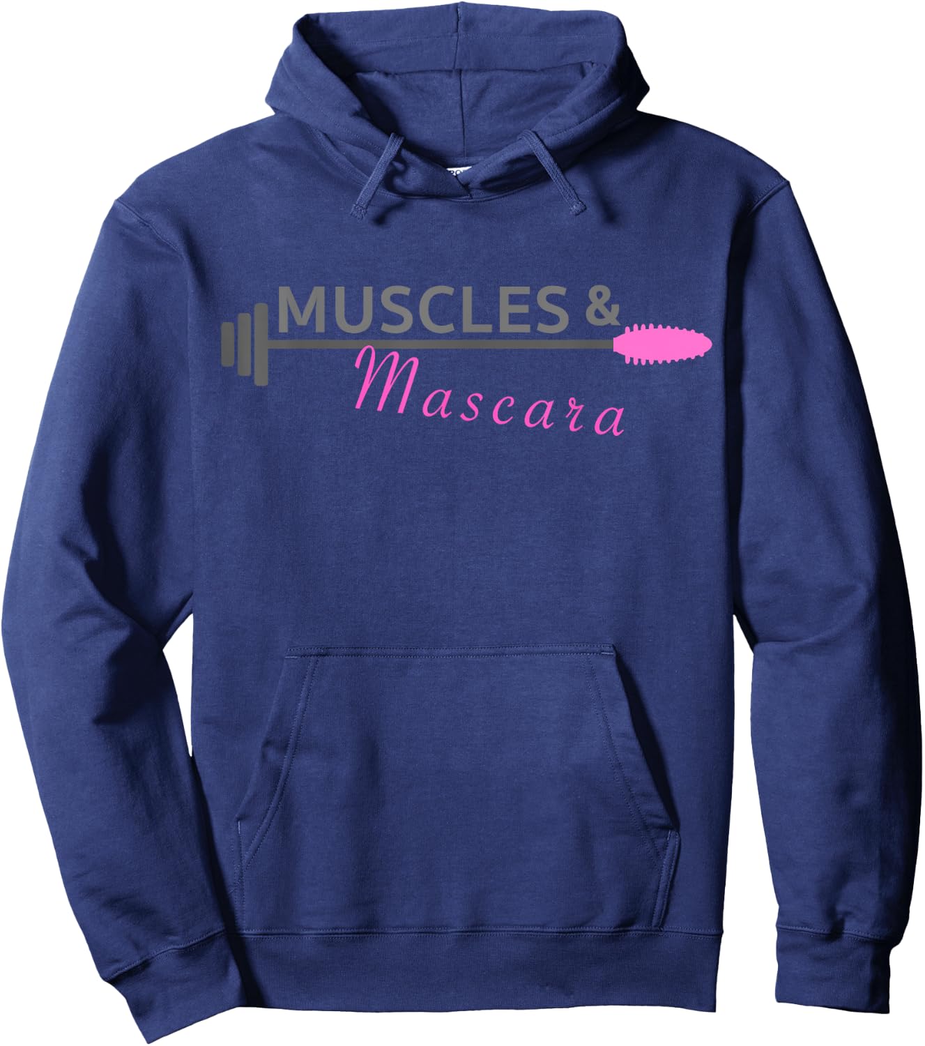 Women Workout Shirt Muscles And Mascara Ladies Fitness Hoodie - Hoodie | Navy