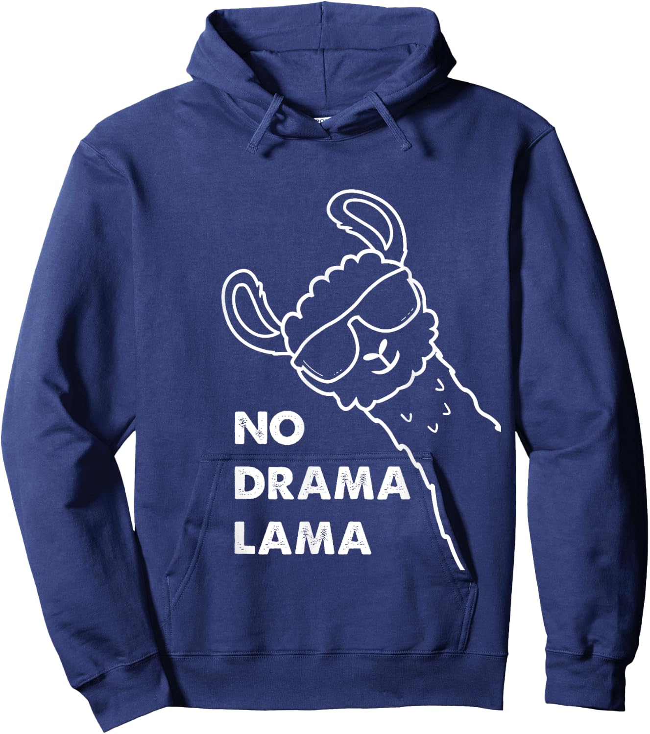 No Drama Lama Alpaca Lover Funny and Cute Llama Birthday , black Hoodie - Hoodie | Navy