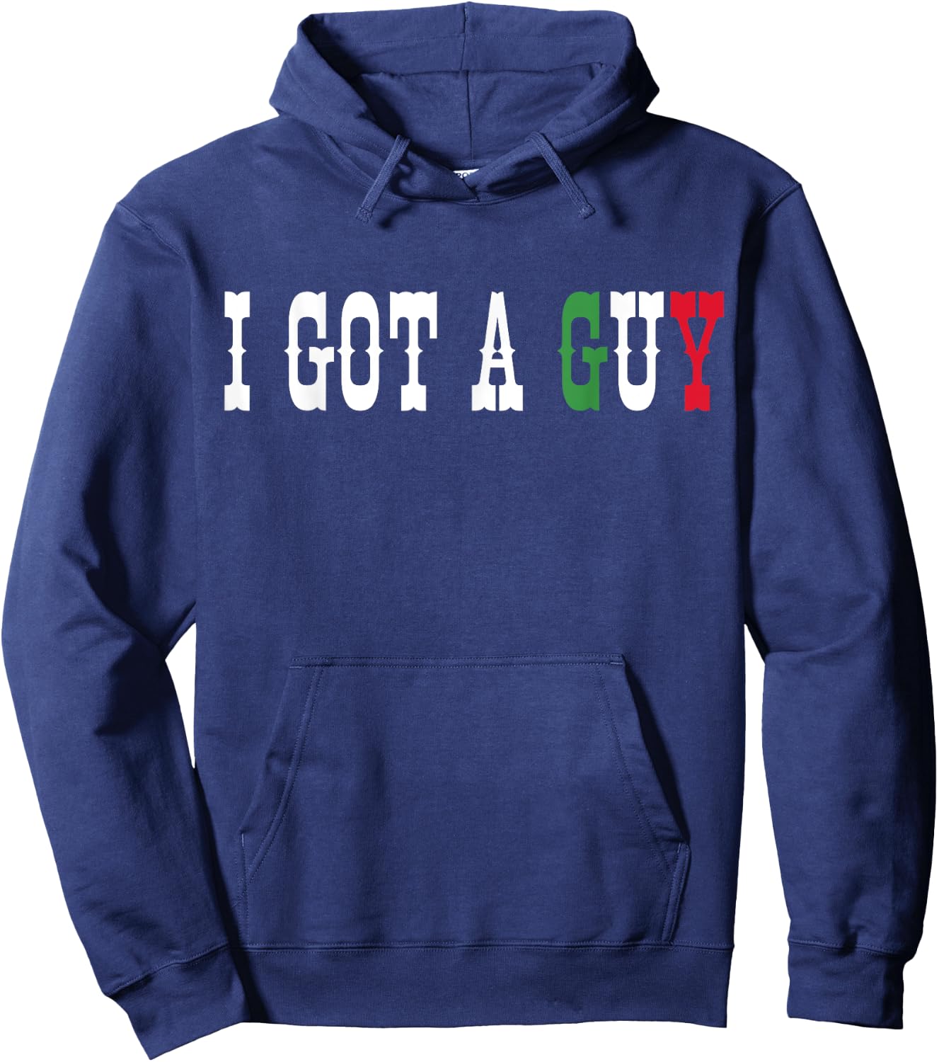 Italian I Got A Guy Black Classic Fit Short Sleeve -Adults Small Hoodie - Hoodie | Navy