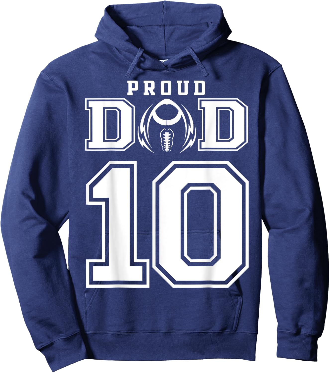 Custom Proud Football Dad Number 10 Personalized Hoodie - Hoodie | Navy