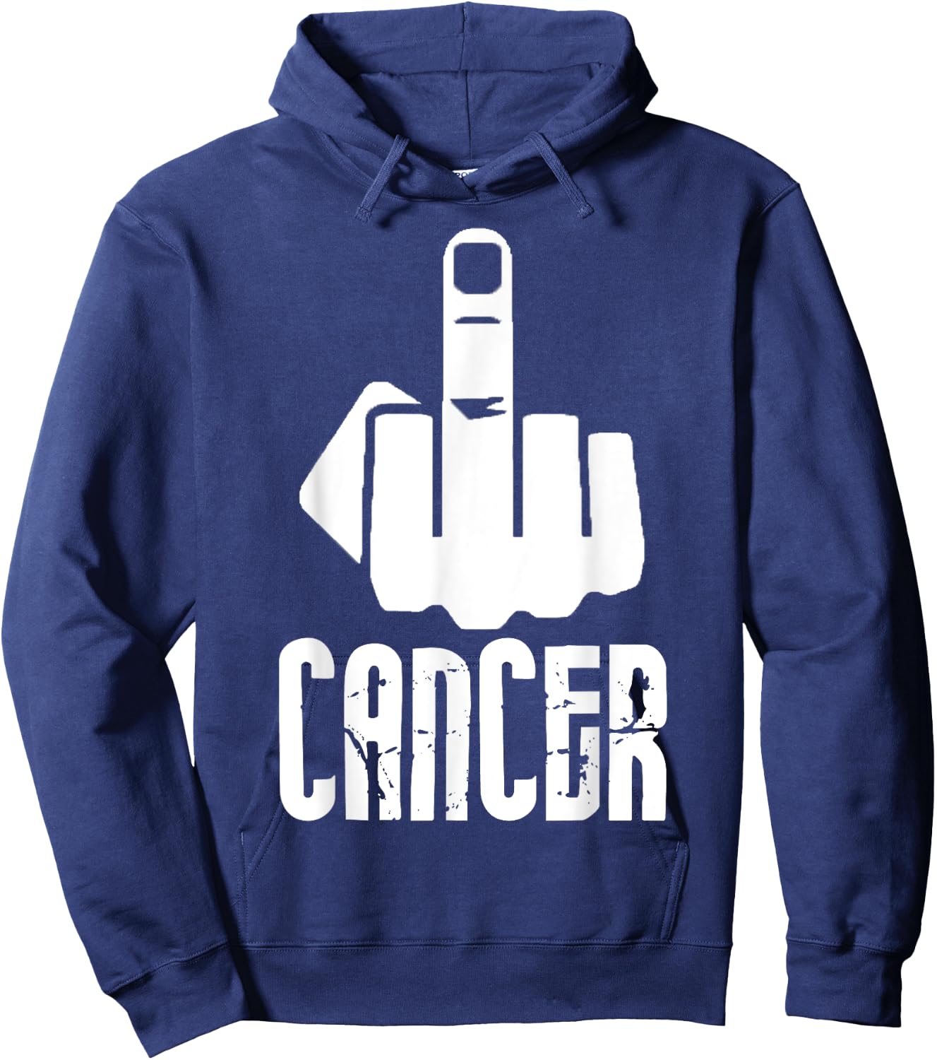 Fuck Cancer Middle Finger Hoodie - Hoodie | Navy