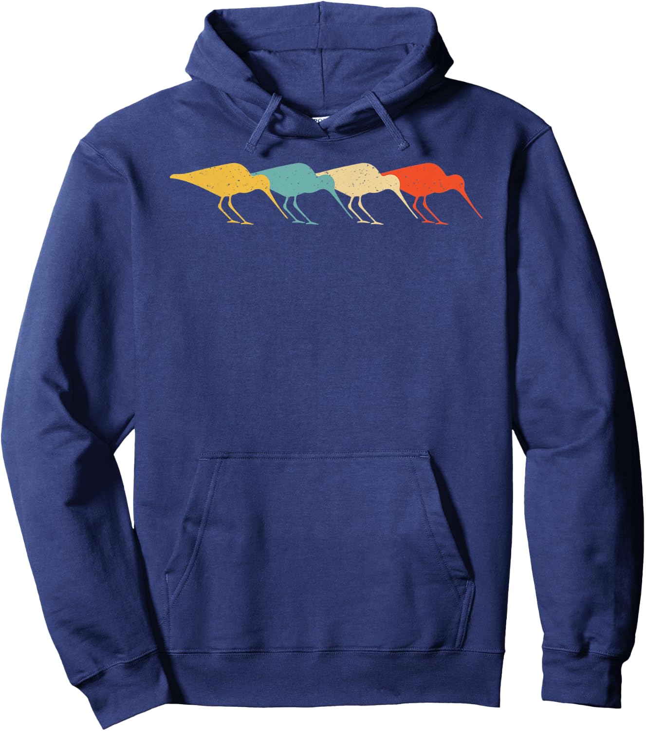 Curlew Vintage Retro Wader Bird Animal Lover 60s 70s Gift Hoodie - Hoodie | Navy