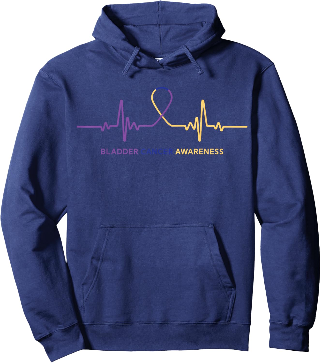 Bladder Cancer T Shirts - Bladder Cancer Awareness - Black - Small - -Adults - Short Sleeve - Classic Fit - Cotton Blend - Cancer Awareness Hoodie - Hoodie | Navy