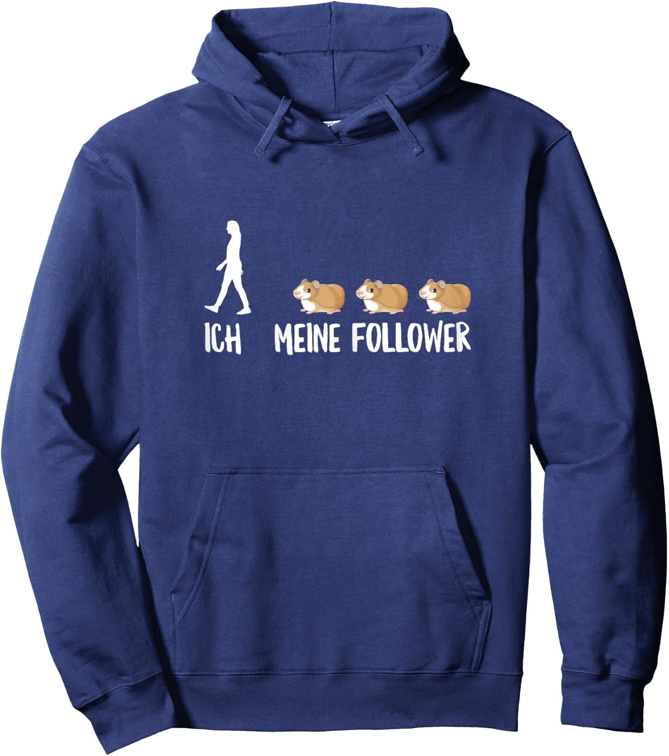 Women's with German Text "Ich Meine Follower Guinea Pig" Hoodie - Hoodie | Navy