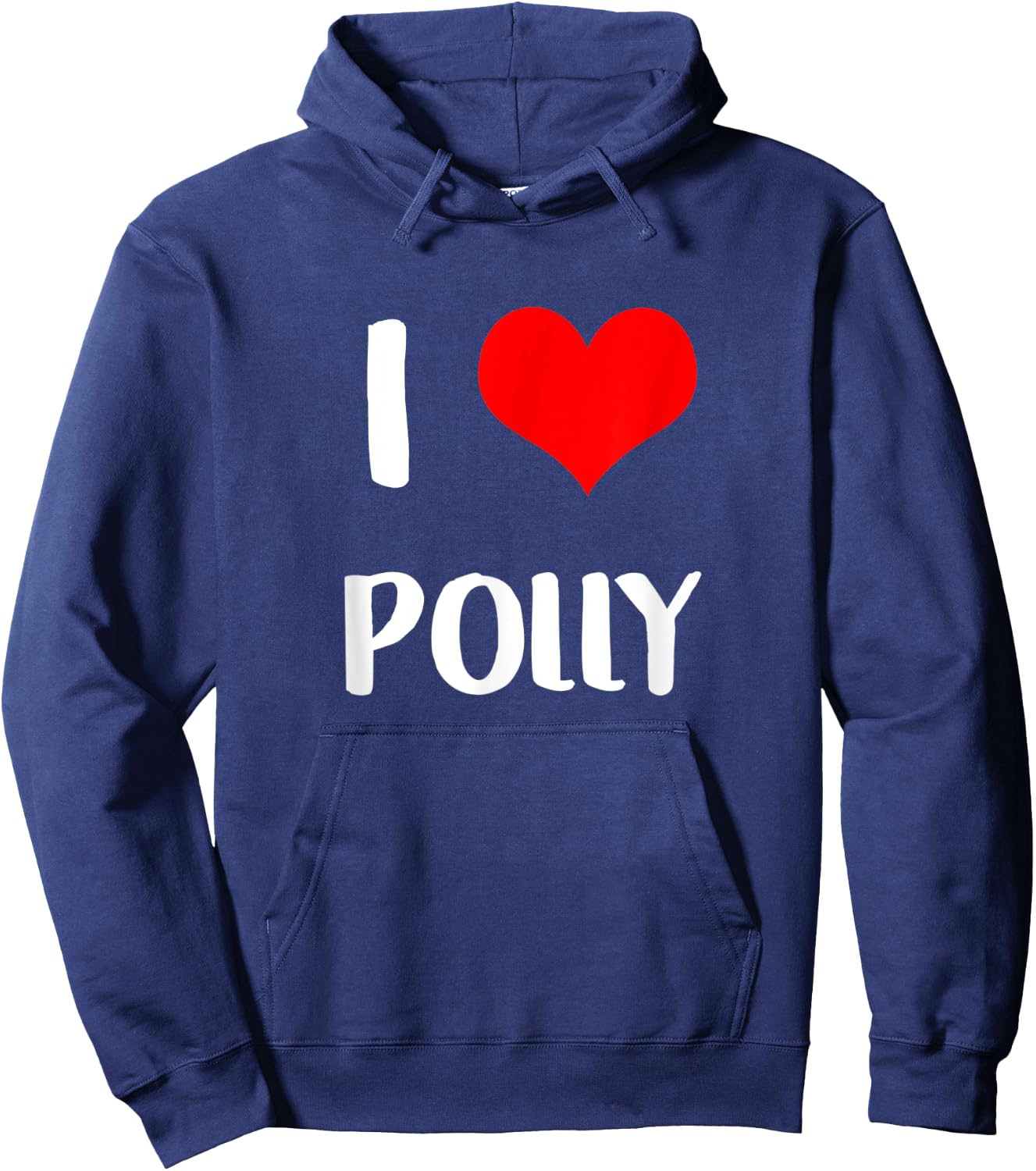 I love POLLY gift valentine guy heart Anniversary 6 Hoodie - Hoodie | Navy
