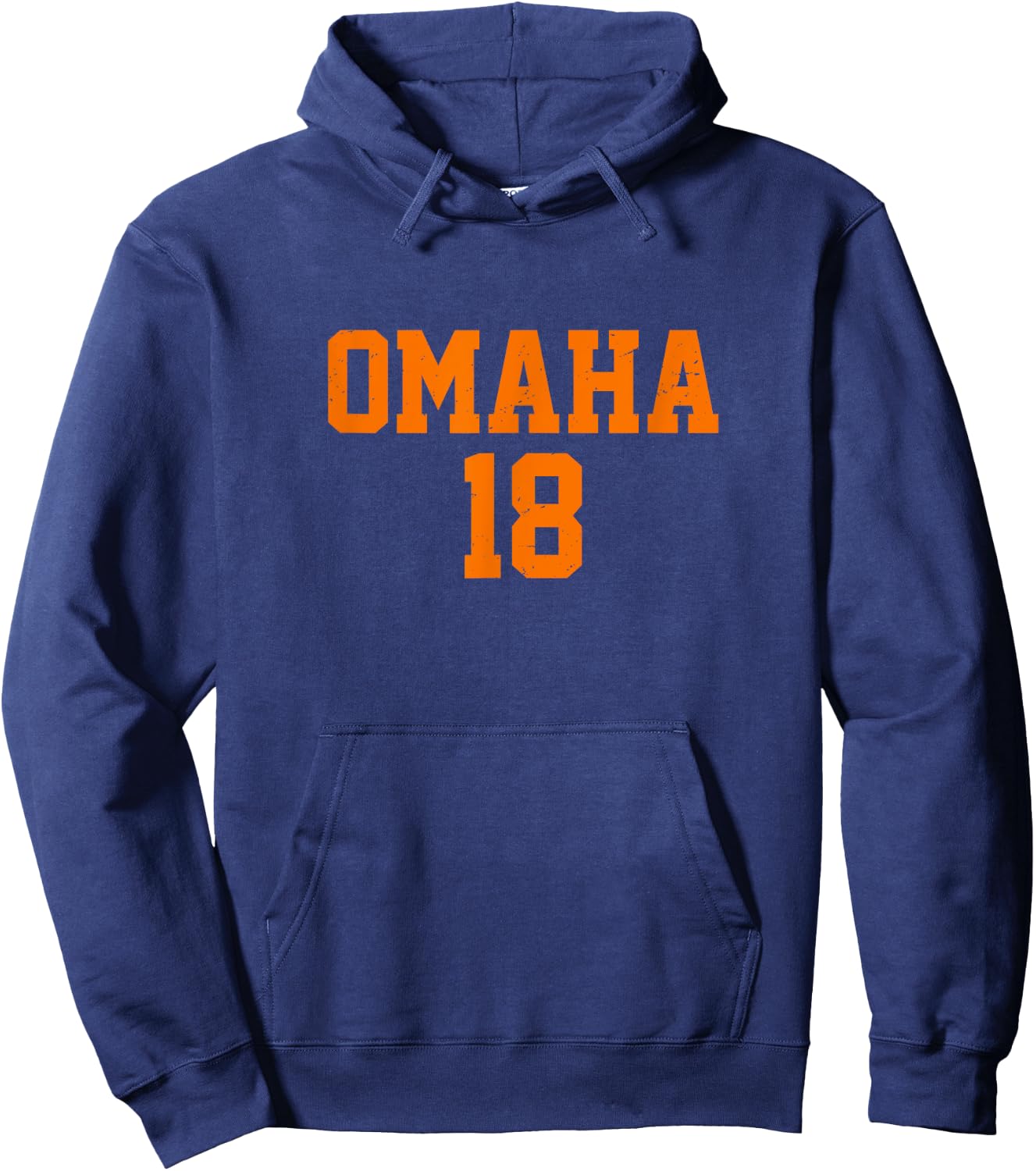 Omaha 18 Football Call Sign Graphic Quarterback T Shirt Hoodie - Hoodie | Navy