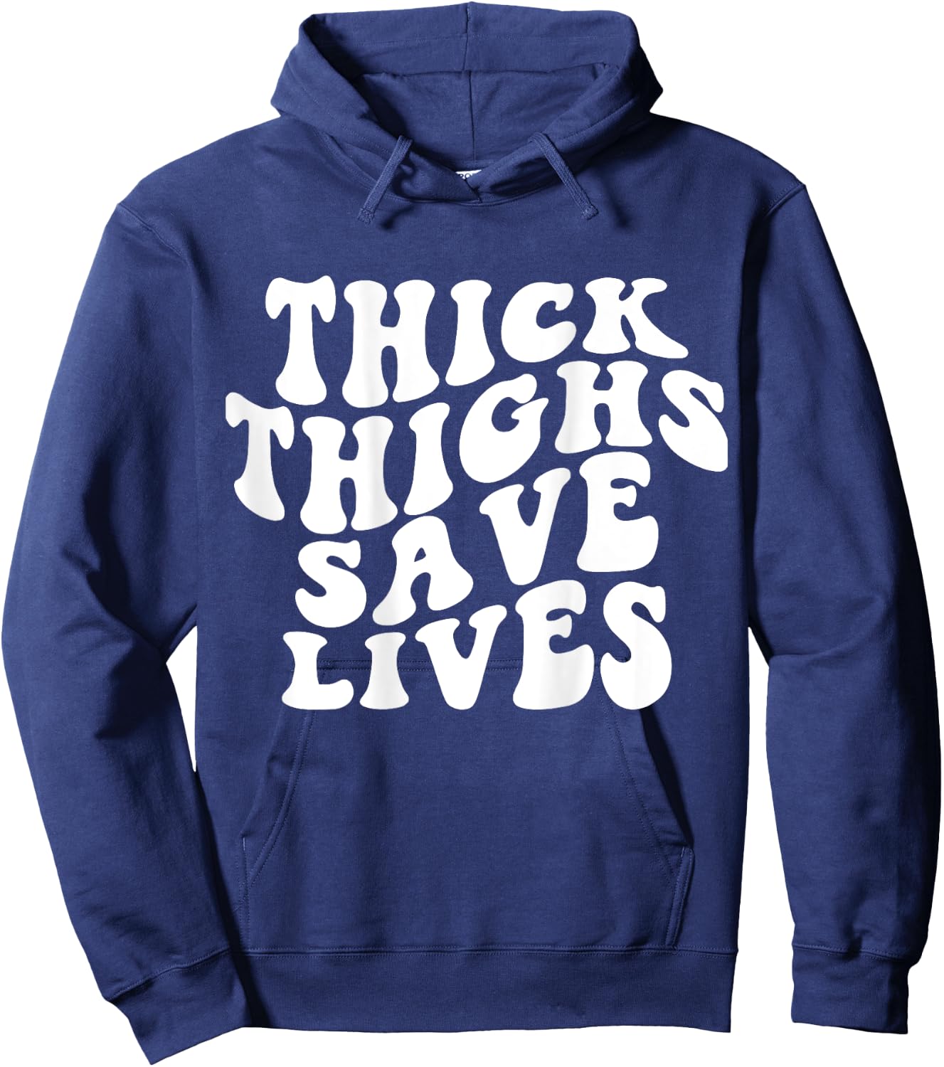 Thick Thighs Save Lives Funny Fitness Gym Rat Pump Backprint , black Hoodie - Hoodie | Navy