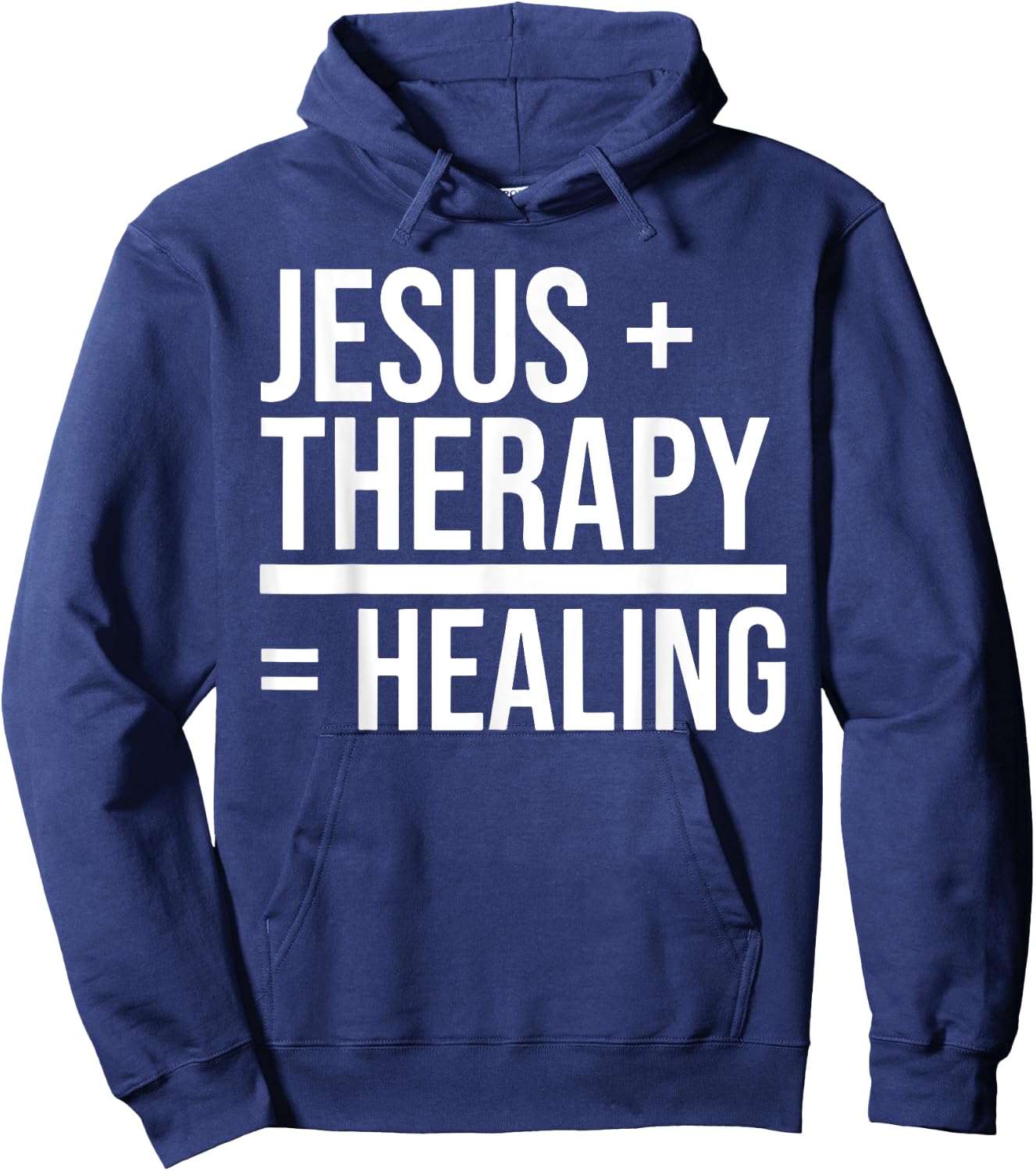 Jesus + Therapy = Healing inspirational christian religious Hoodie - Hoodie | Navy