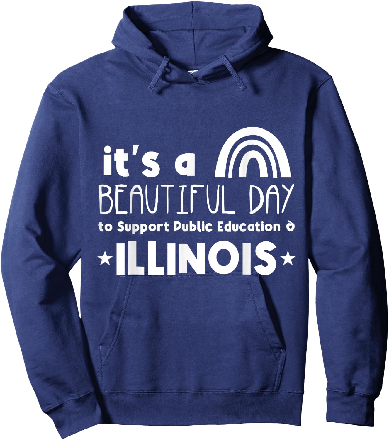 Support Public Education Teacher Red for Ed Illinois Men Women Kids Hoodie - Hoodie | Navy