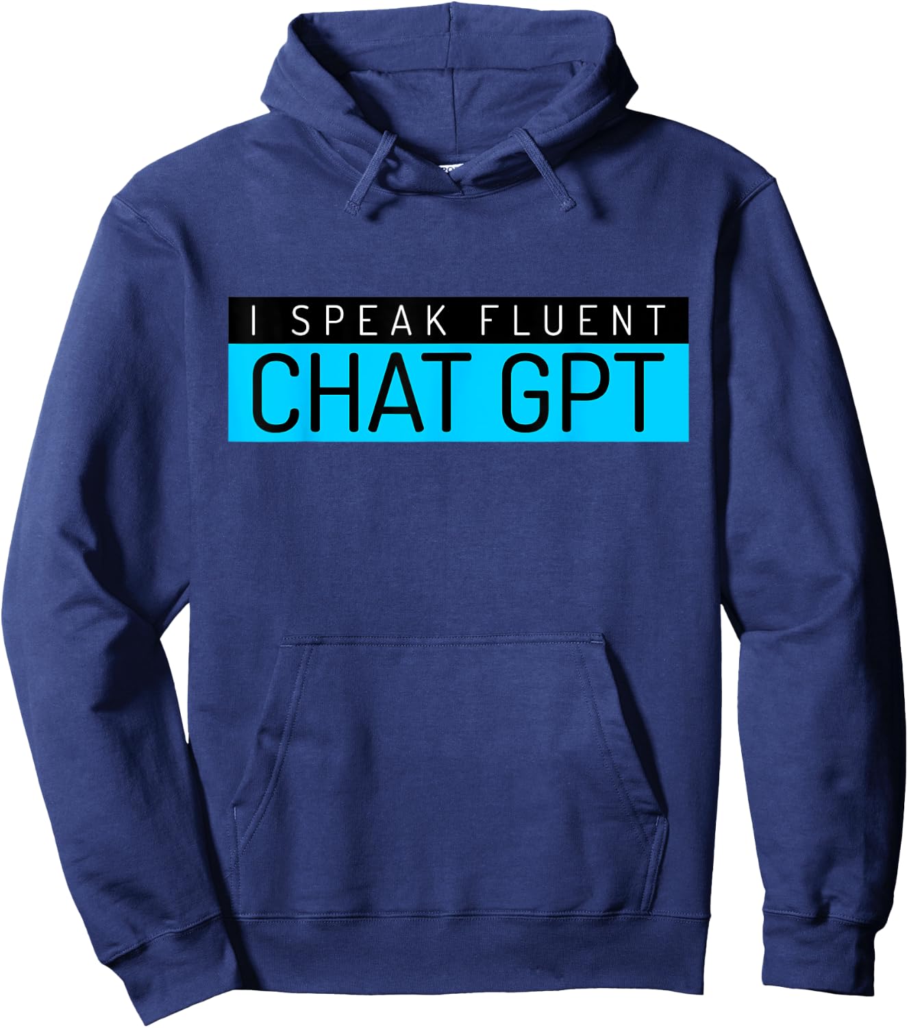 Funny Father's Day Nerd Gift Man Chat GPT Joke Gym Gift Hoodie - Hoodie | Navy